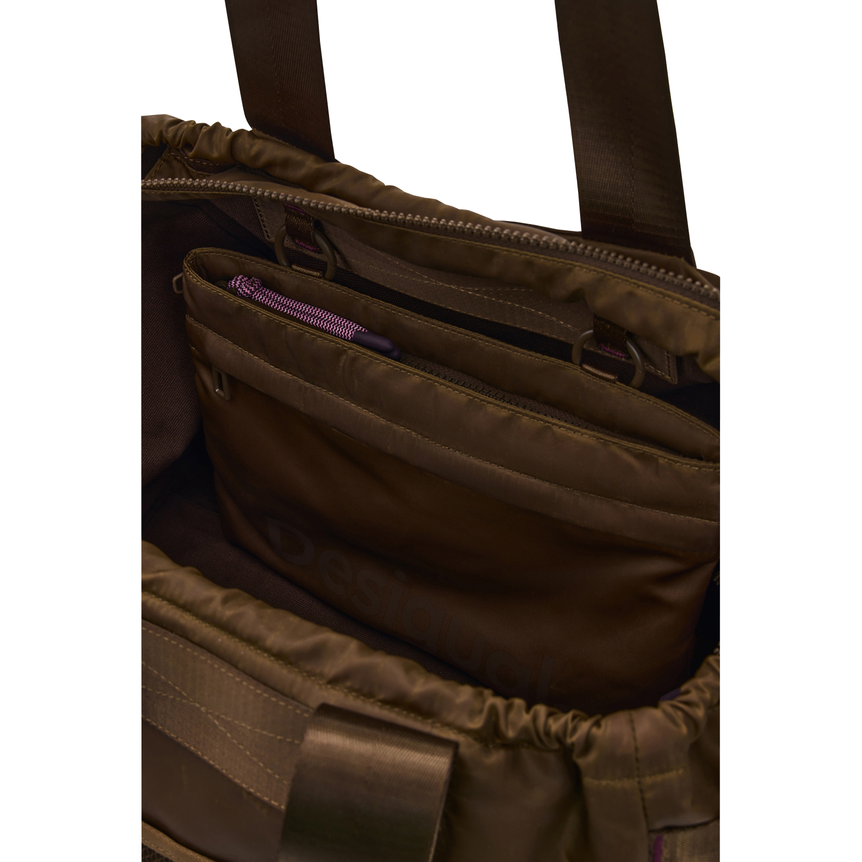 Zippered Logo Crossbody Bag DESIGUAL Brown