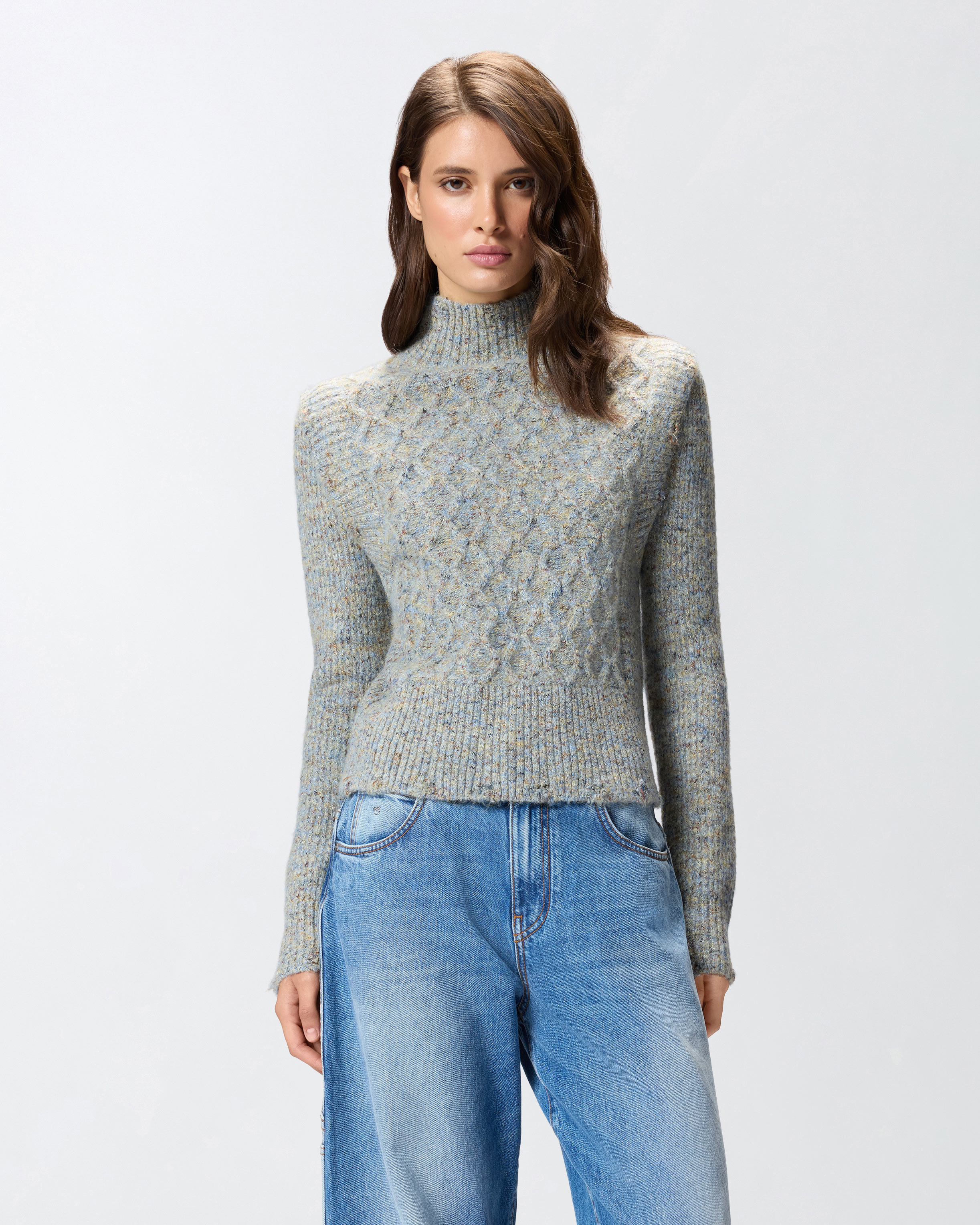 Turtleneck sweater in twisted knit PINKO