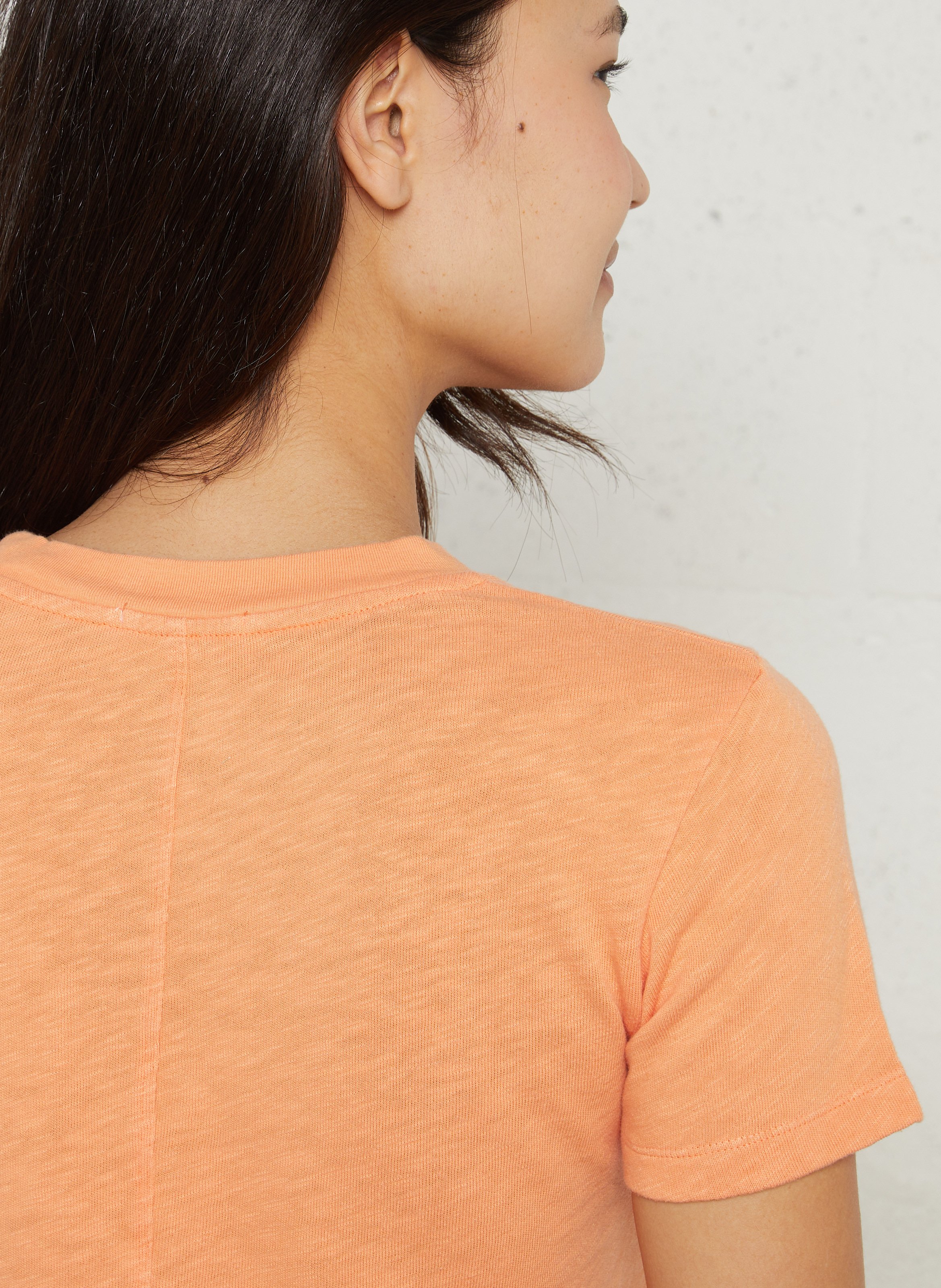 Recht, katoenen T-shirt met ronde hals AMERICAN VINTAGE Oranje