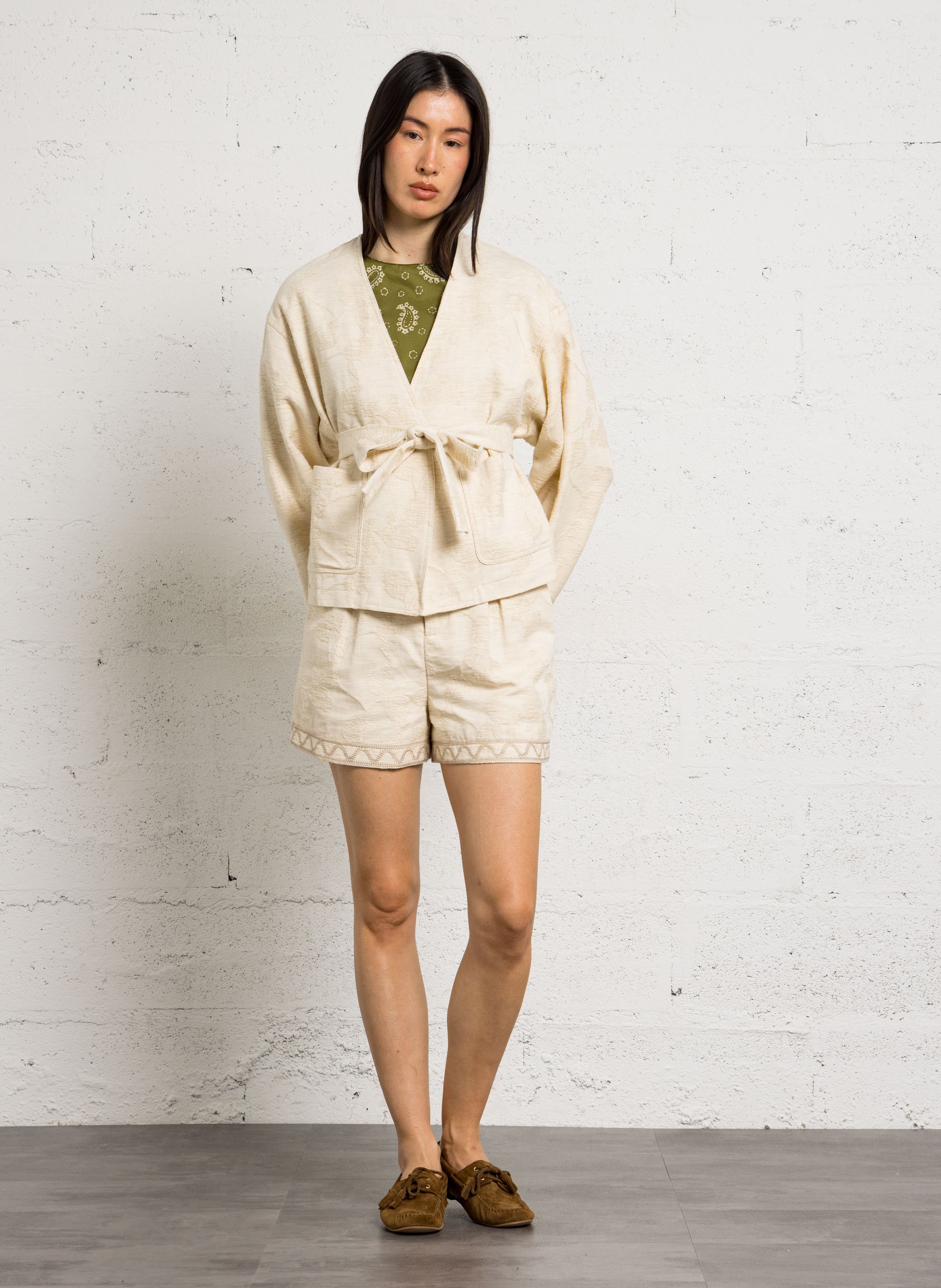 Cotton and linen shorts THE KORNER White