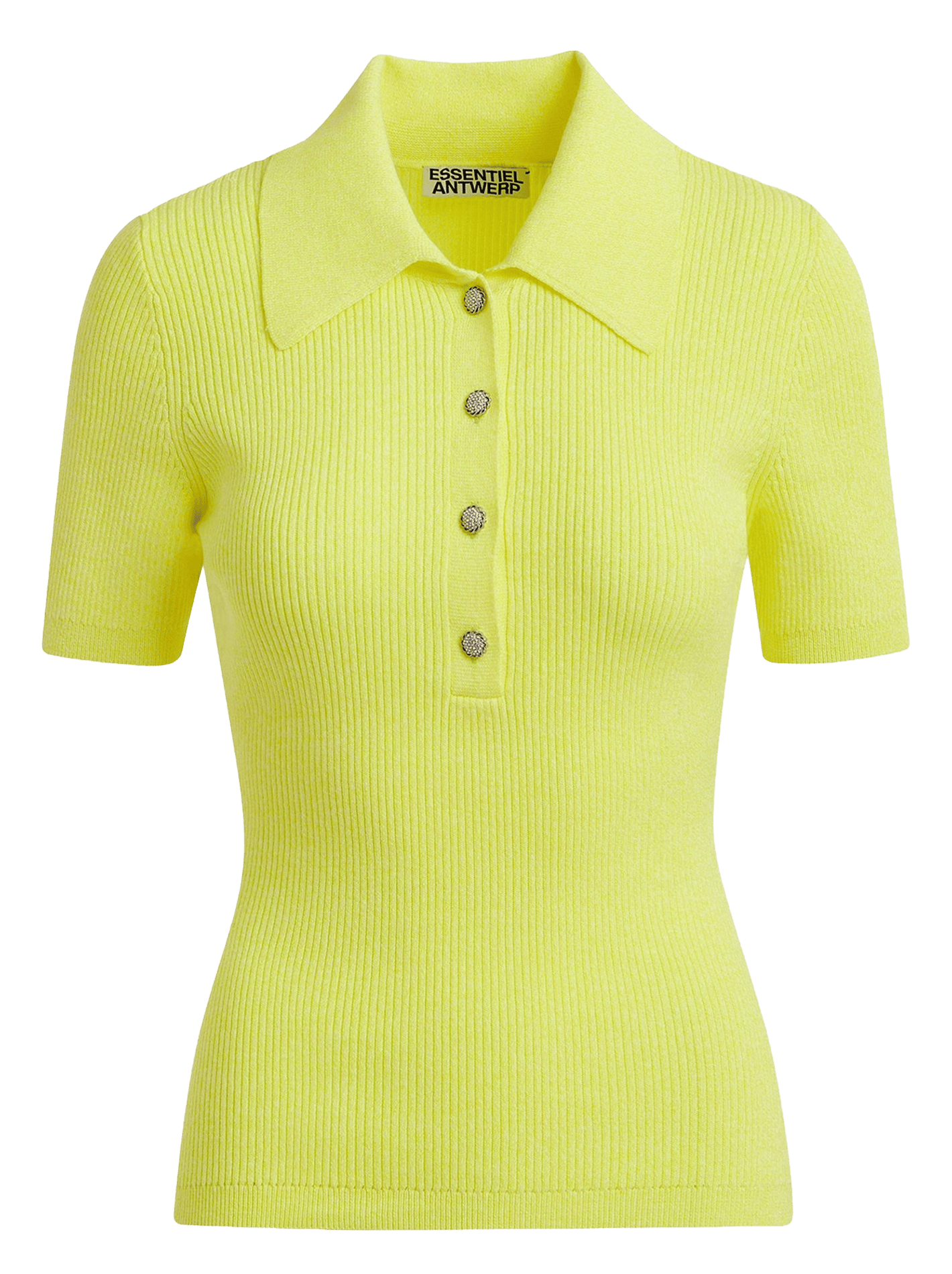 Fitted solid short-sleeve polo ESSENTIEL ANTWERP Yellow