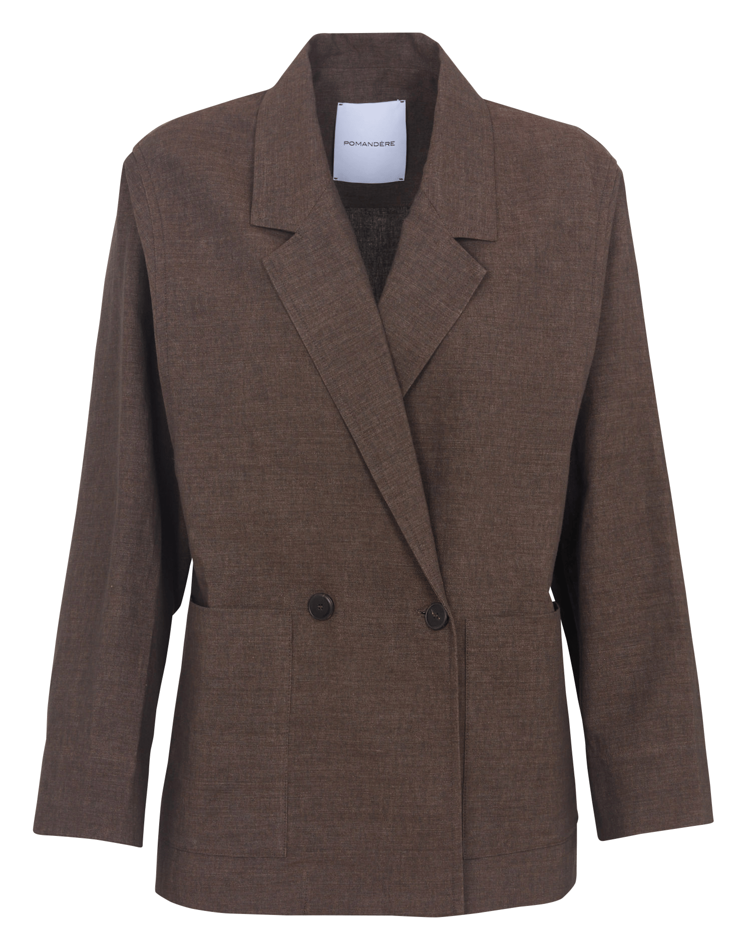 Blazer van linnen en katoen POMANDERE Bruin