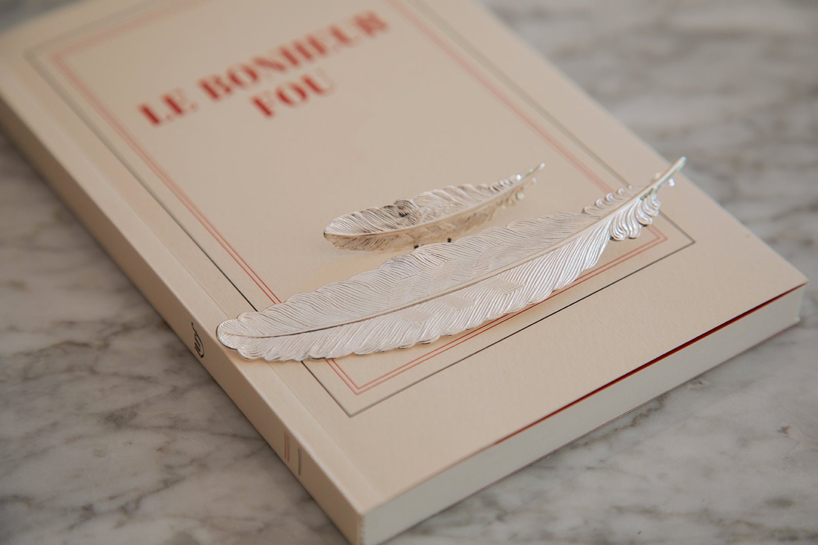 Single silver-plated feather stud earring MONSIEUR SIMONE Silver