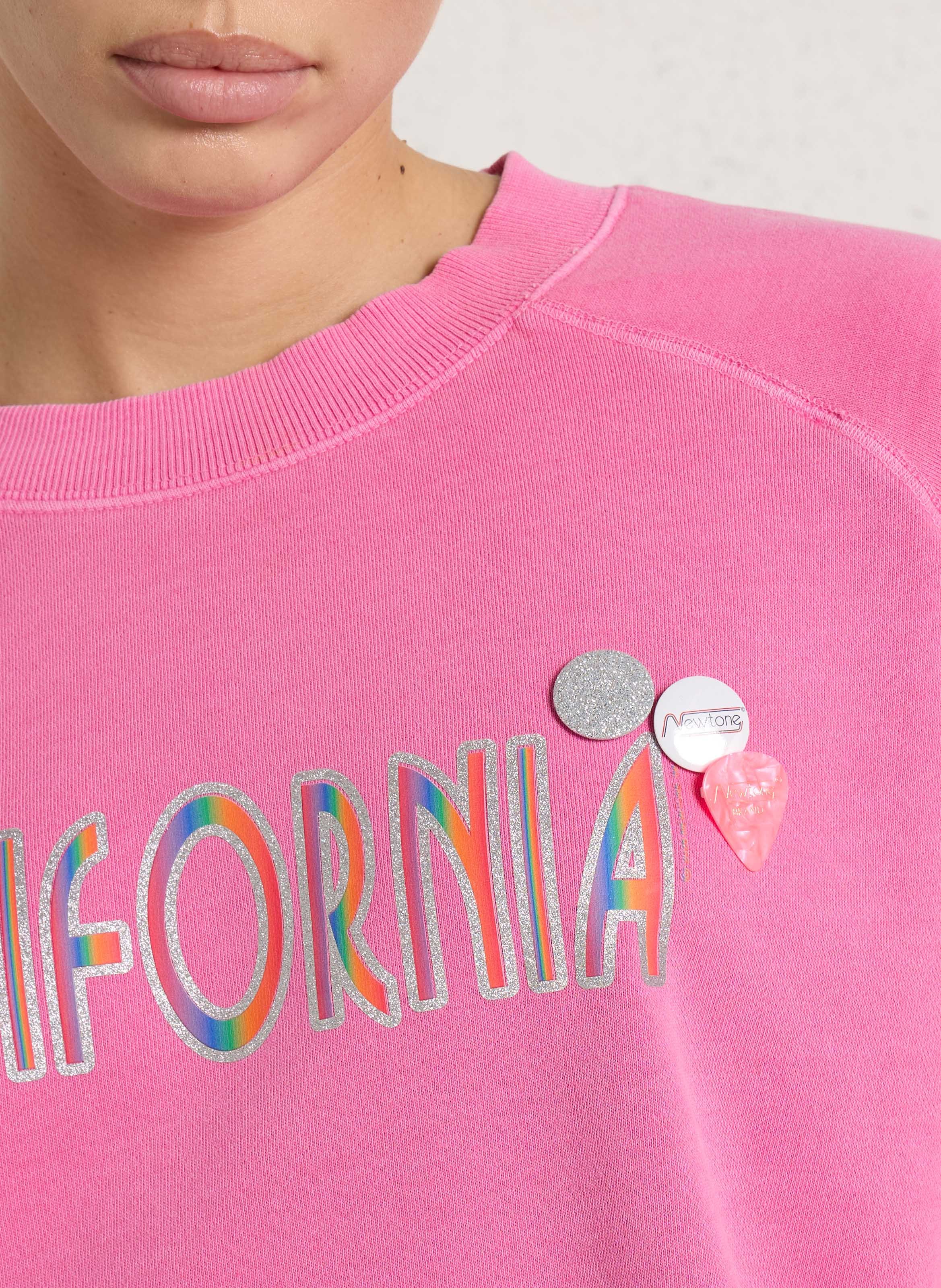 Printed round neck sweatshirt NEWTONE Pink