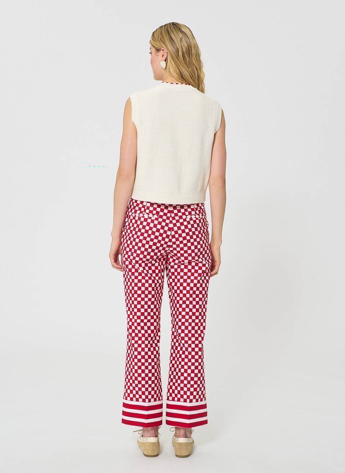 Gilet droit col rond en coton TARA JARMON Beige