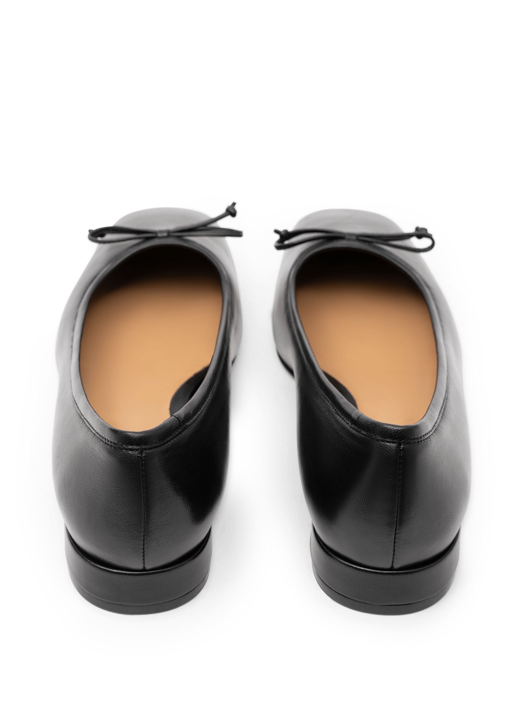 Black nappa leather ballerina flats PARALLELE PARIS Black