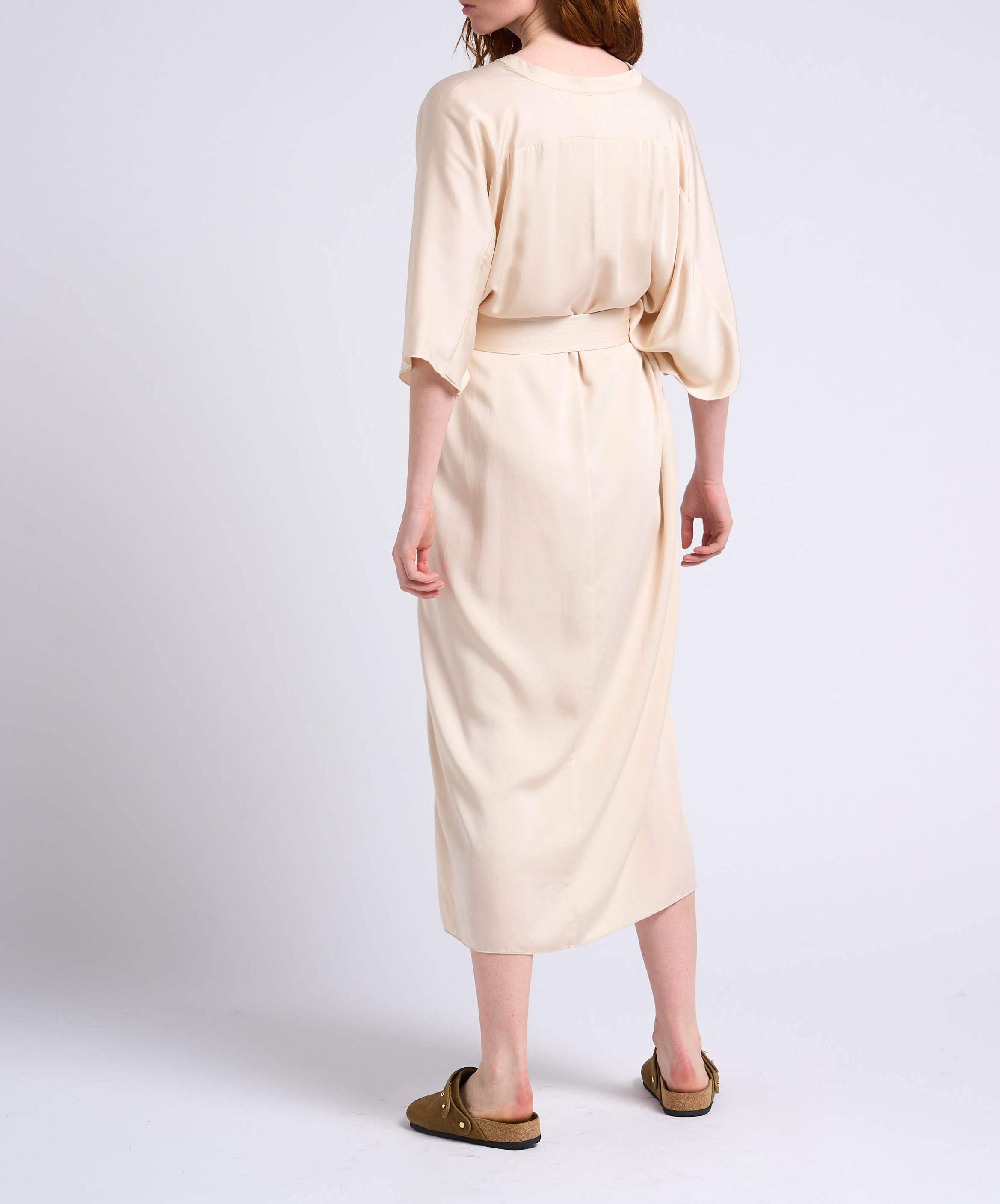 Long loose-fit V-neck tunic dress COLLECTORS CLUB Yellow