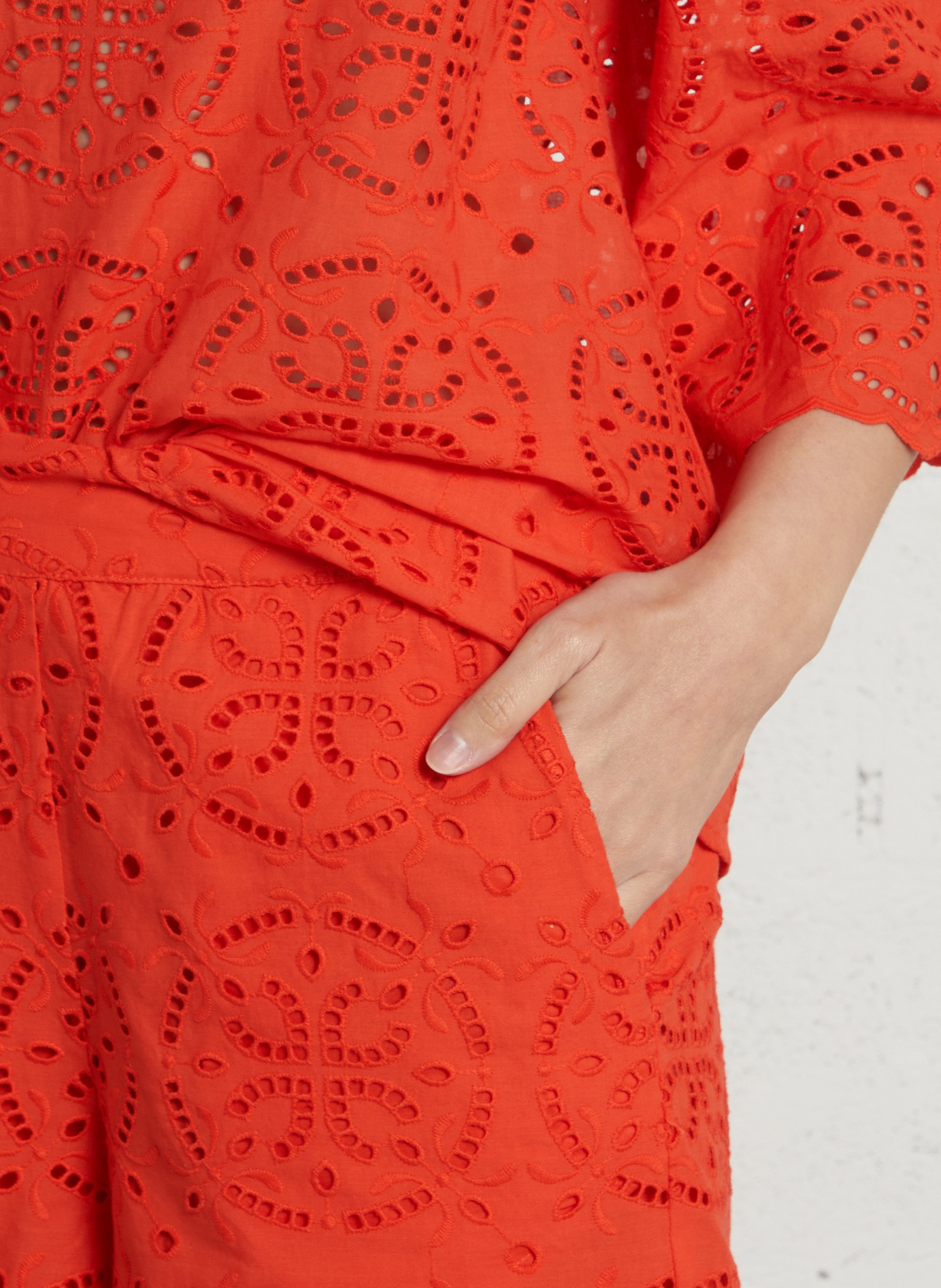 Recht, katoenen short MAISON 123 Rood