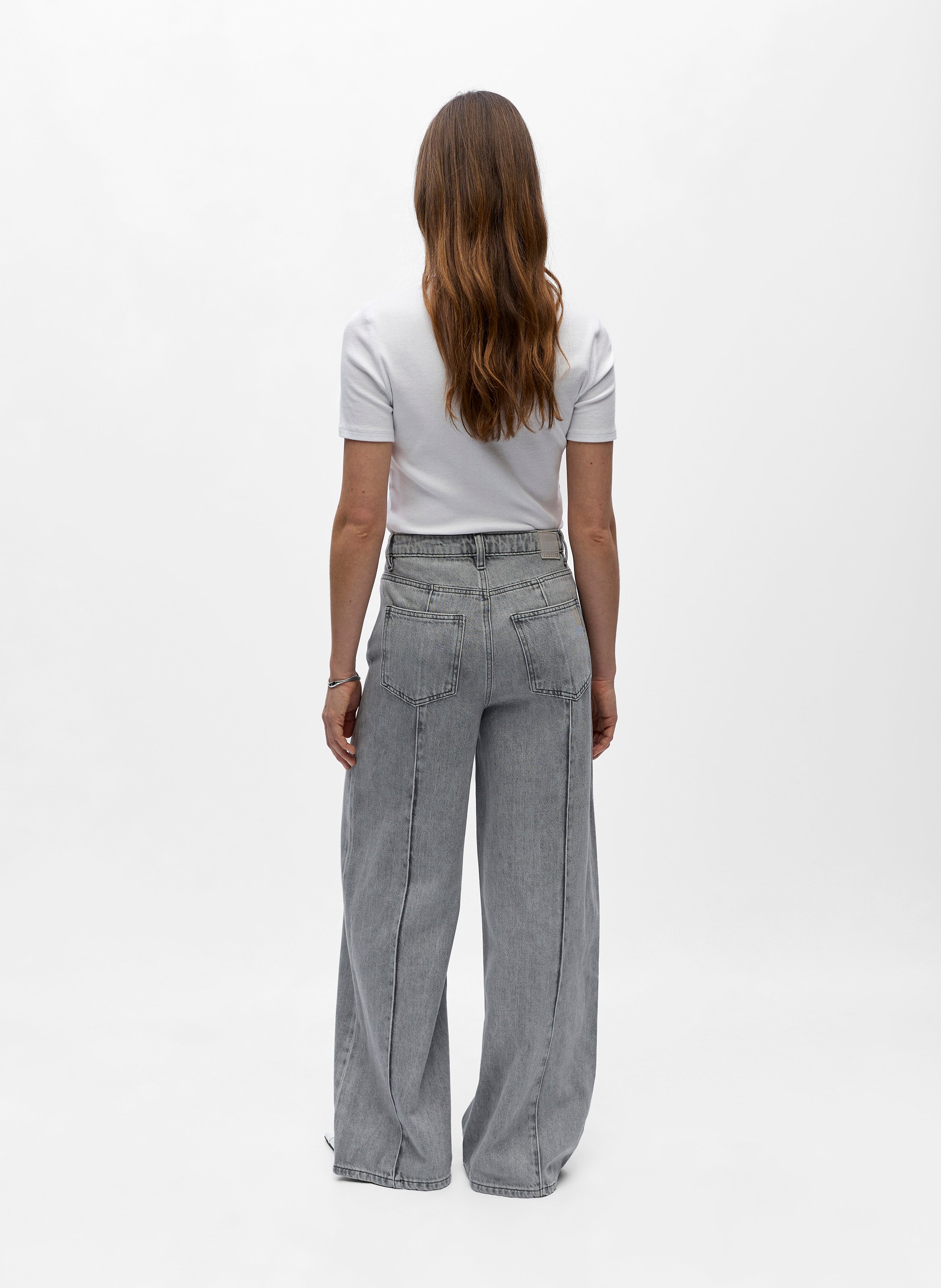 Eco-responsible high-rise wide-leg jeans OBJECT Grey