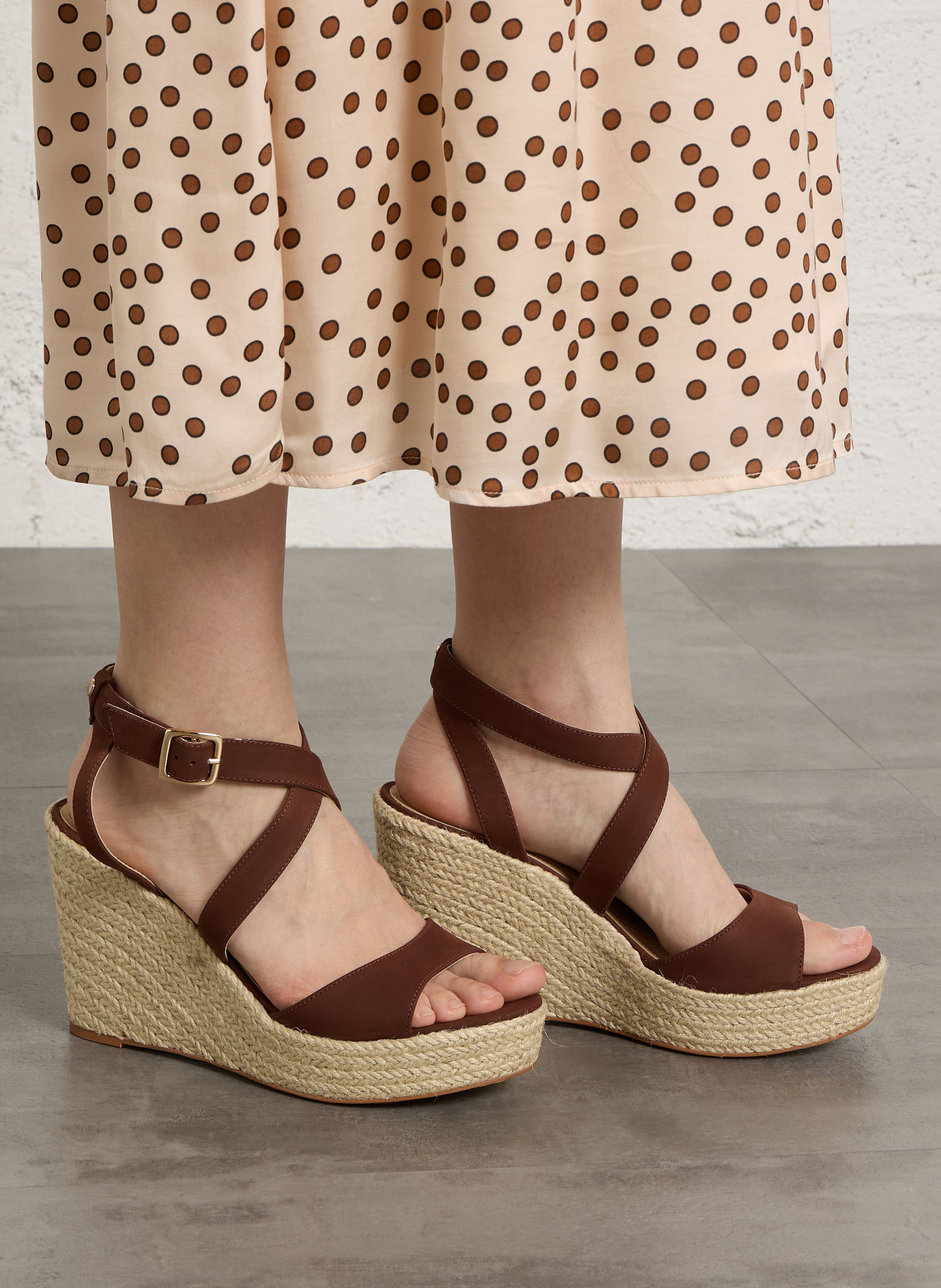 Leather espadrilles COSMOPARIS Brown