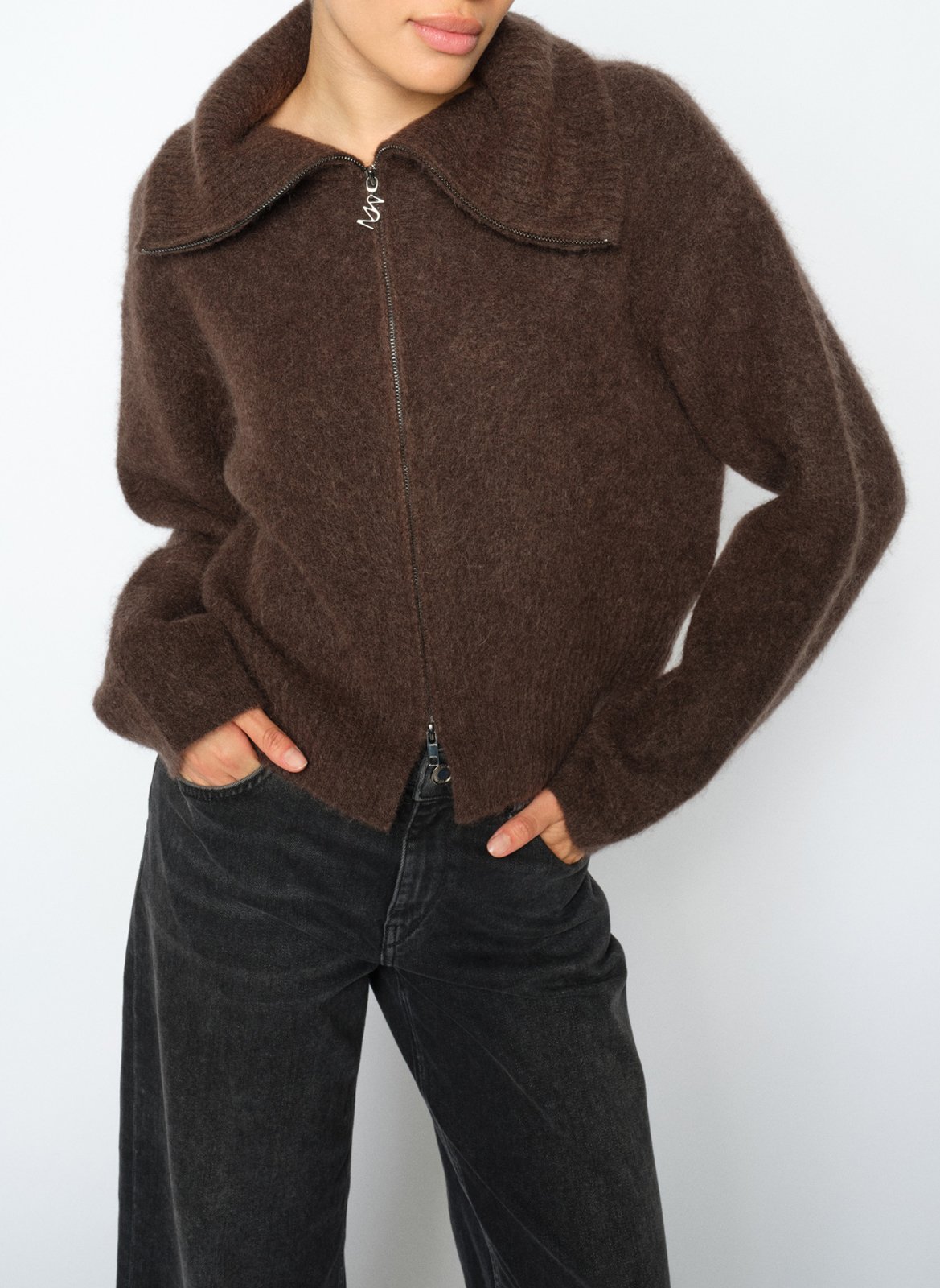 Oversized vest van wolmix MOS MOSH Bruin