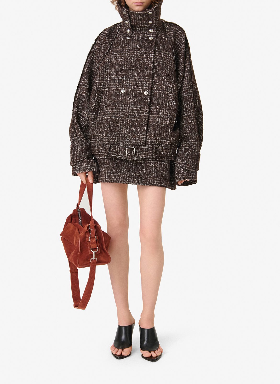 Veste ample boutonnée avec imprimé IRO Marron