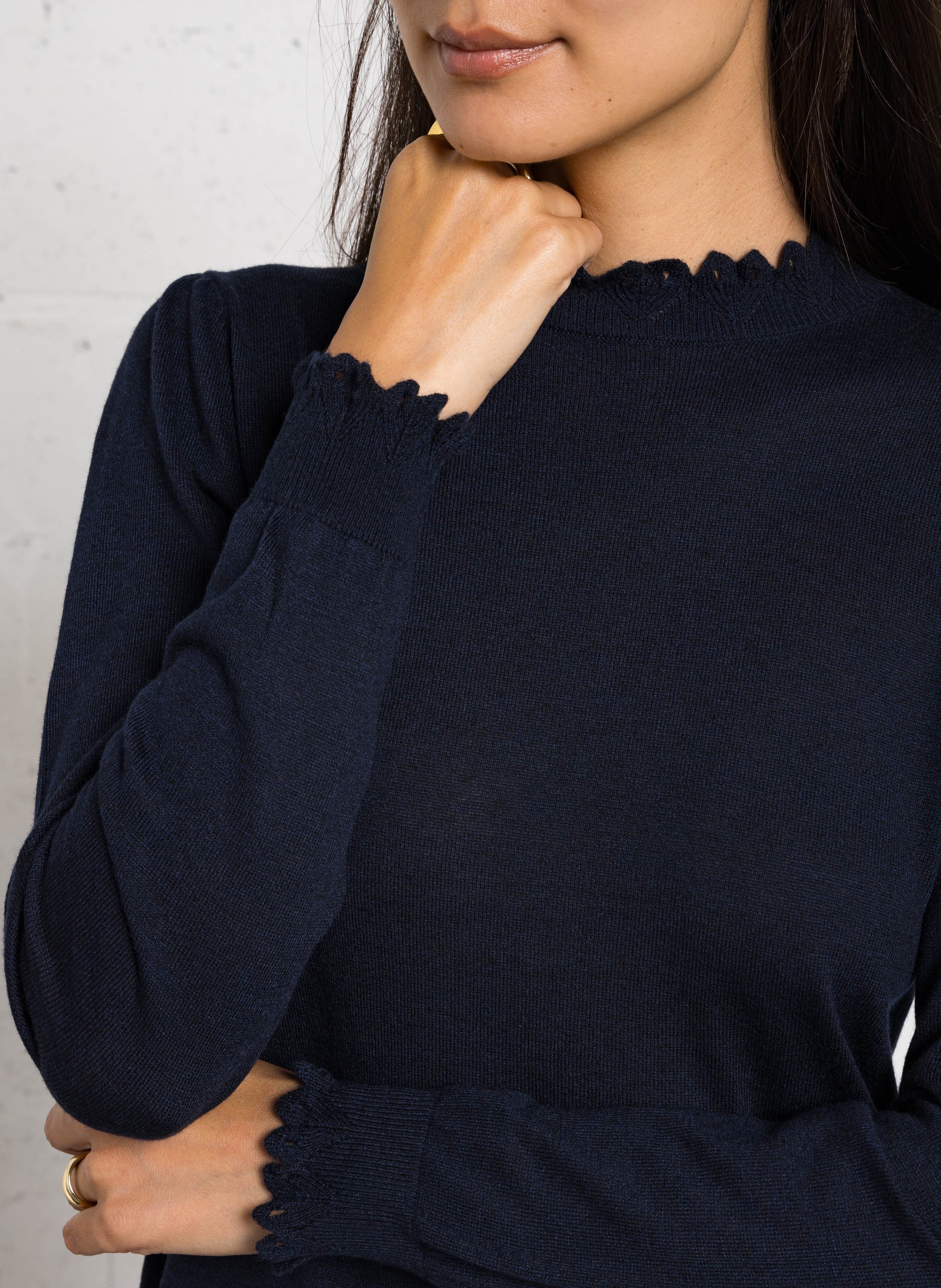 Jurk met rechte snit en ruches LA PETITE ETOILE Blauw