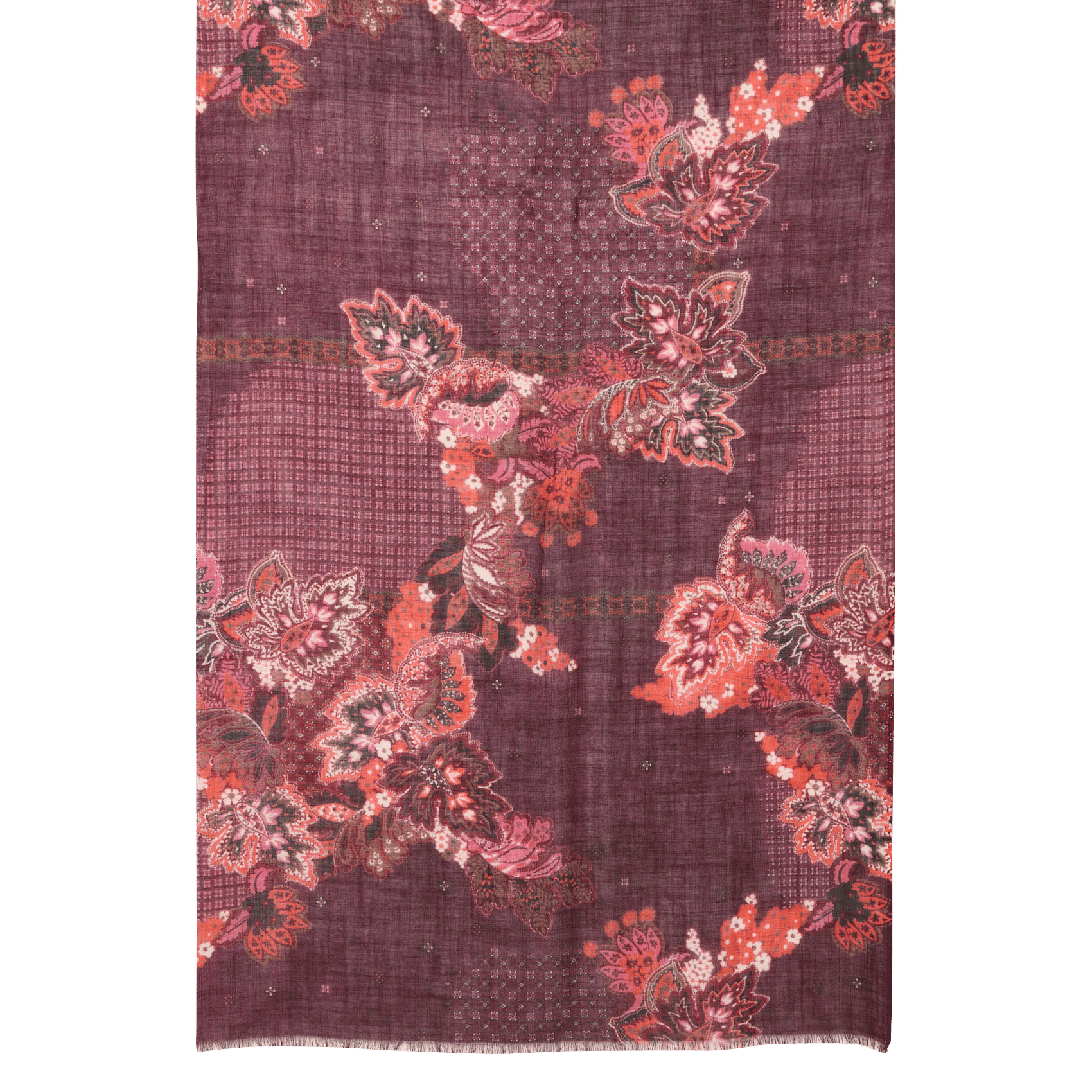 Echarpe imprimé en laine LA FEE MARABOUTEE Rouge