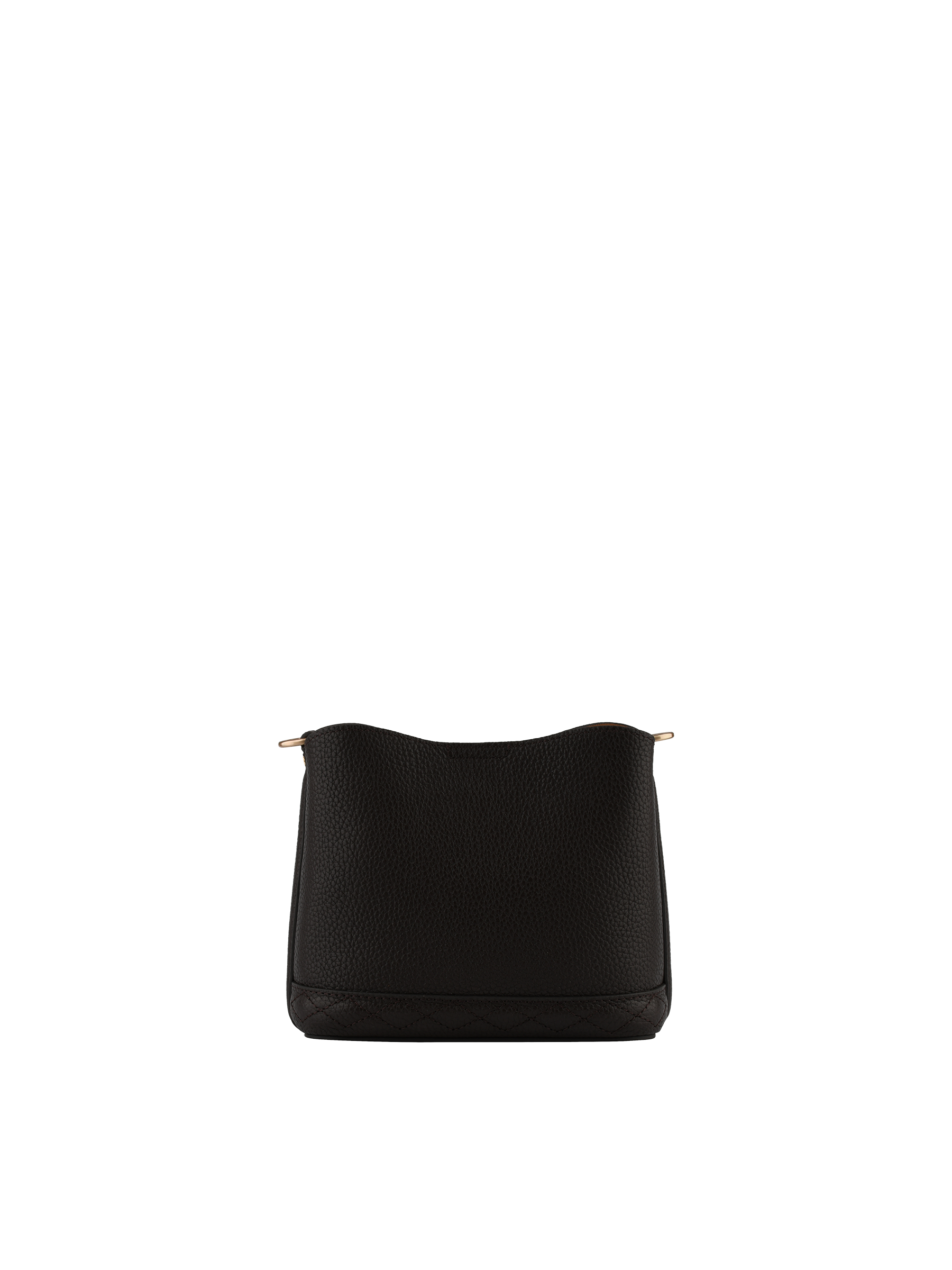 Sac porté épaule en cuir de vachette façon daim POURCHET Marron