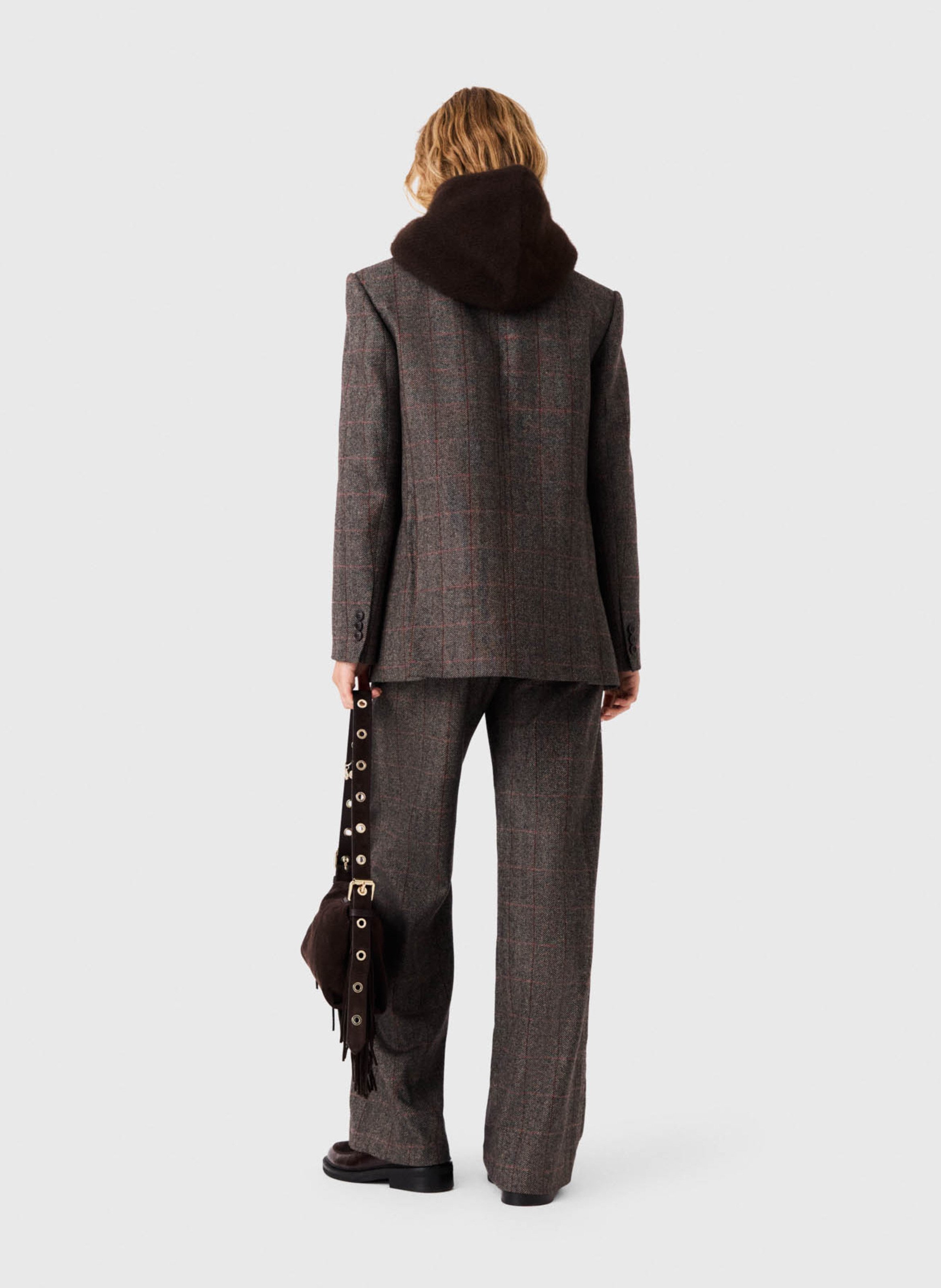 Rechte blazer | wolblend MAJE Bruin