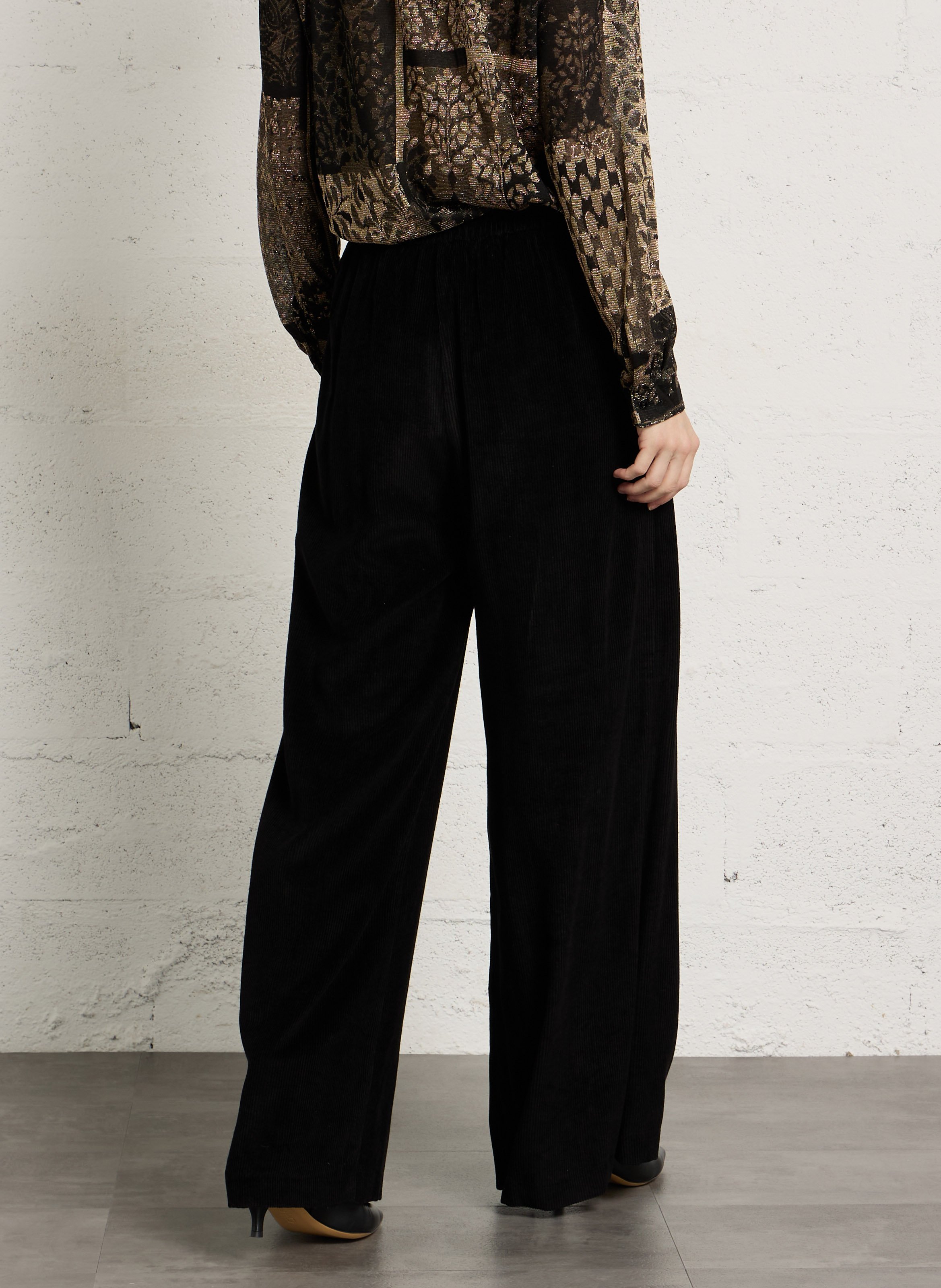 Wide-leg corduroy pants MOMONI Black