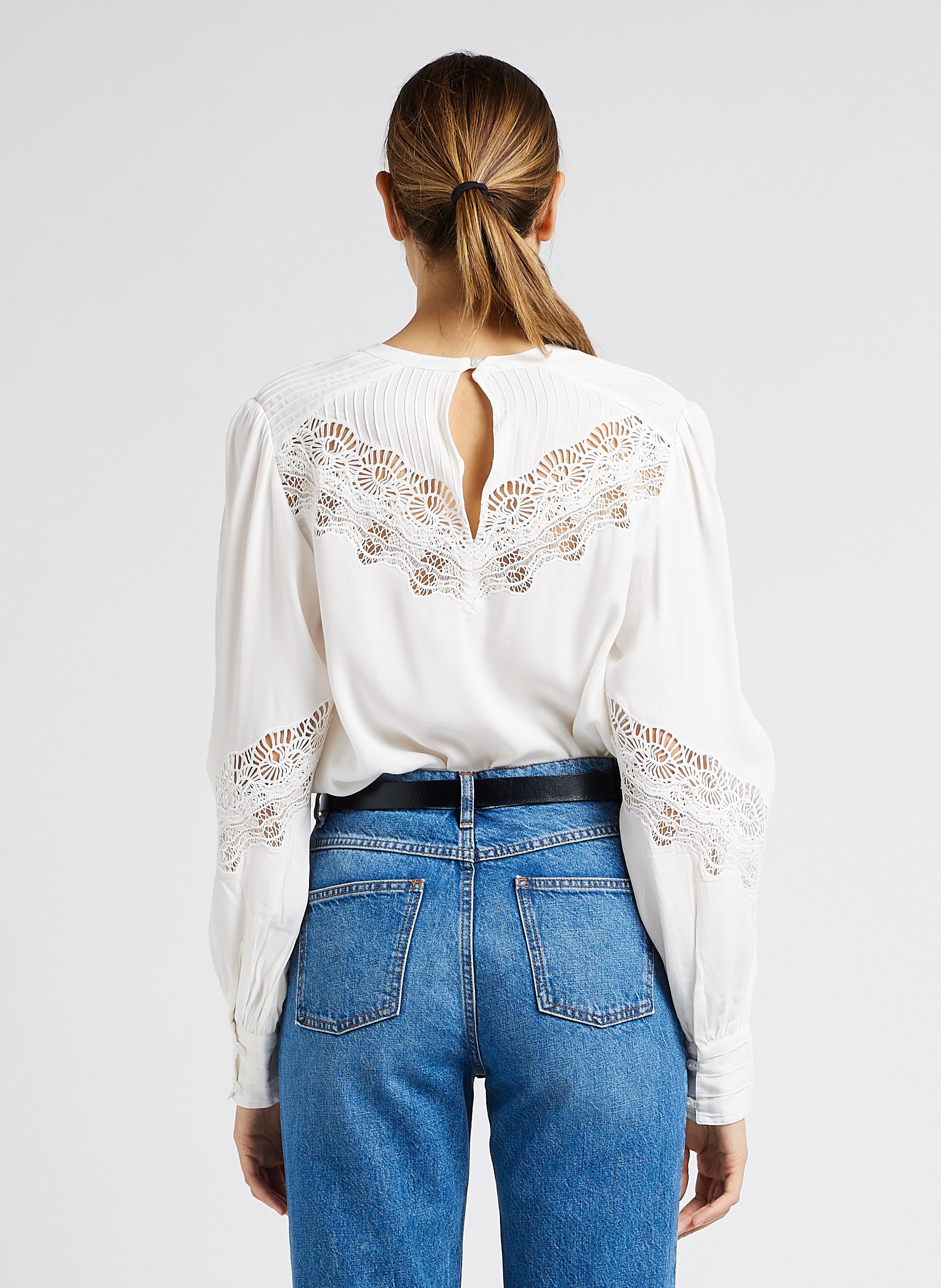 Top Bordado Con Cuello Ecru Iro Mujer | Place des