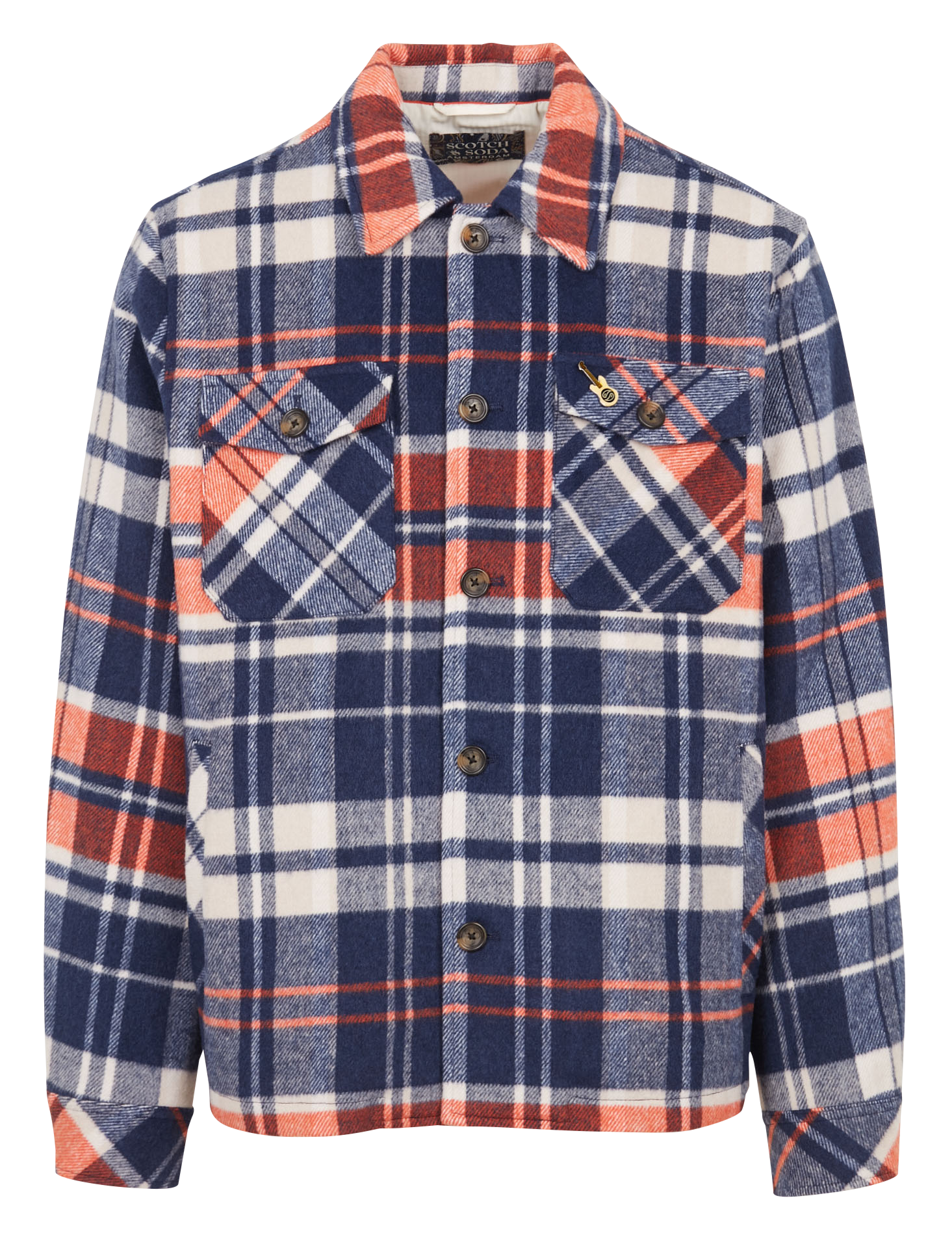Recht overshirt met klassieke kraag SCOTCH AND SODA Blauw