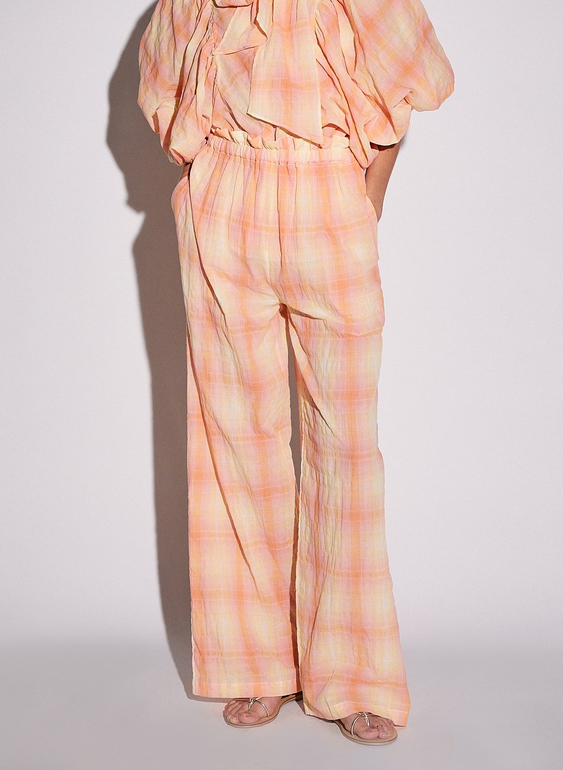 Wide-leg cotton-blend pants THE LABEL EDITION Multicolored