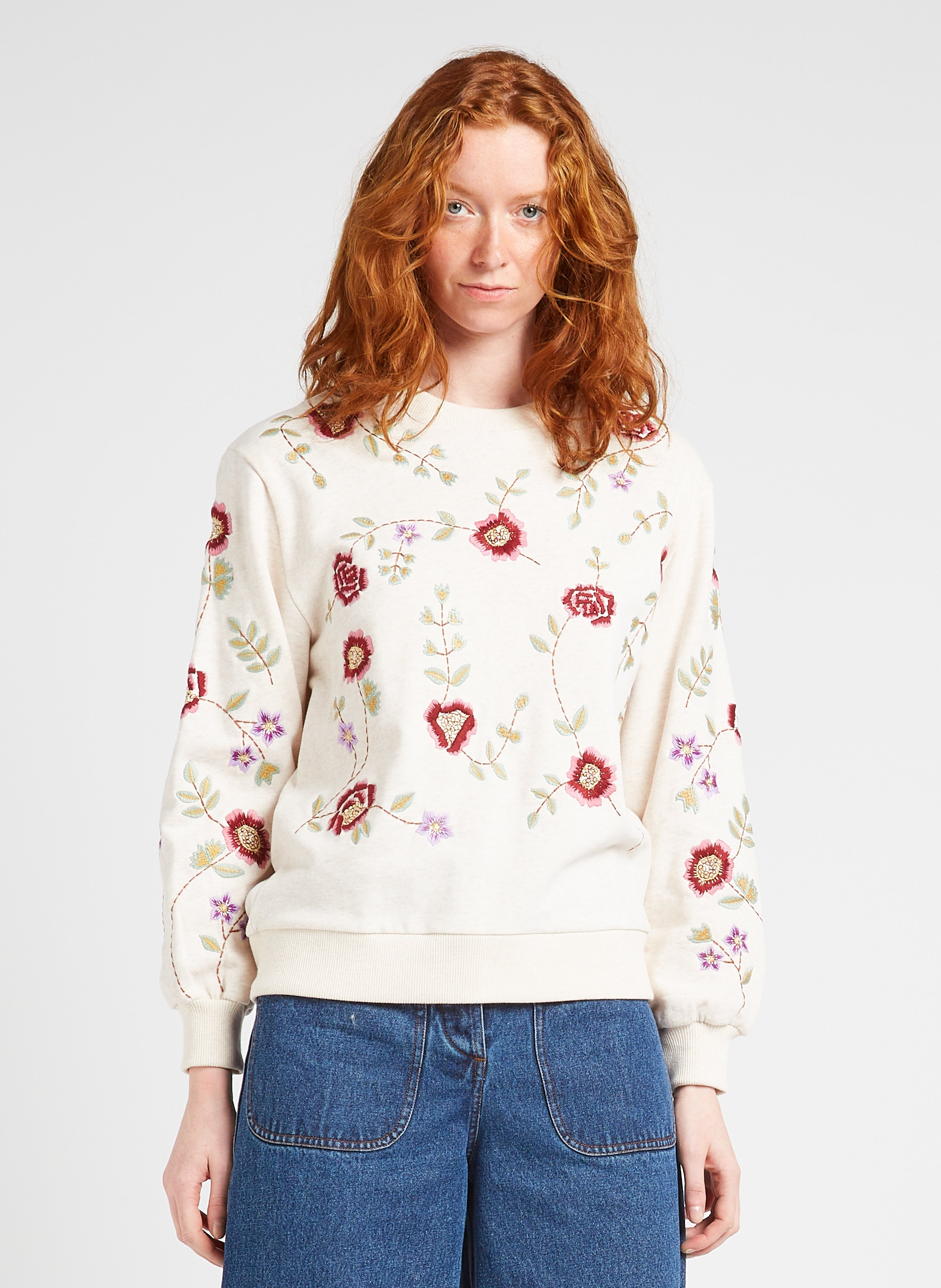 Sweat col rond en coton bio LOUISE MISHA Multicolore