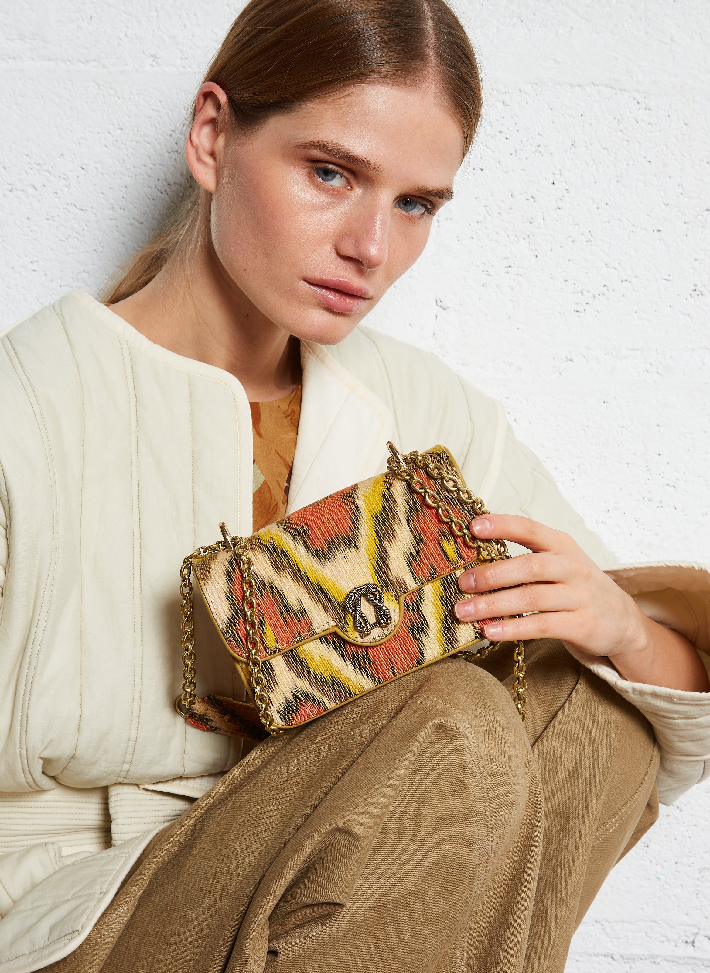 Sac bandoulière imprimé en coton  CLARIS VIROT Jaune