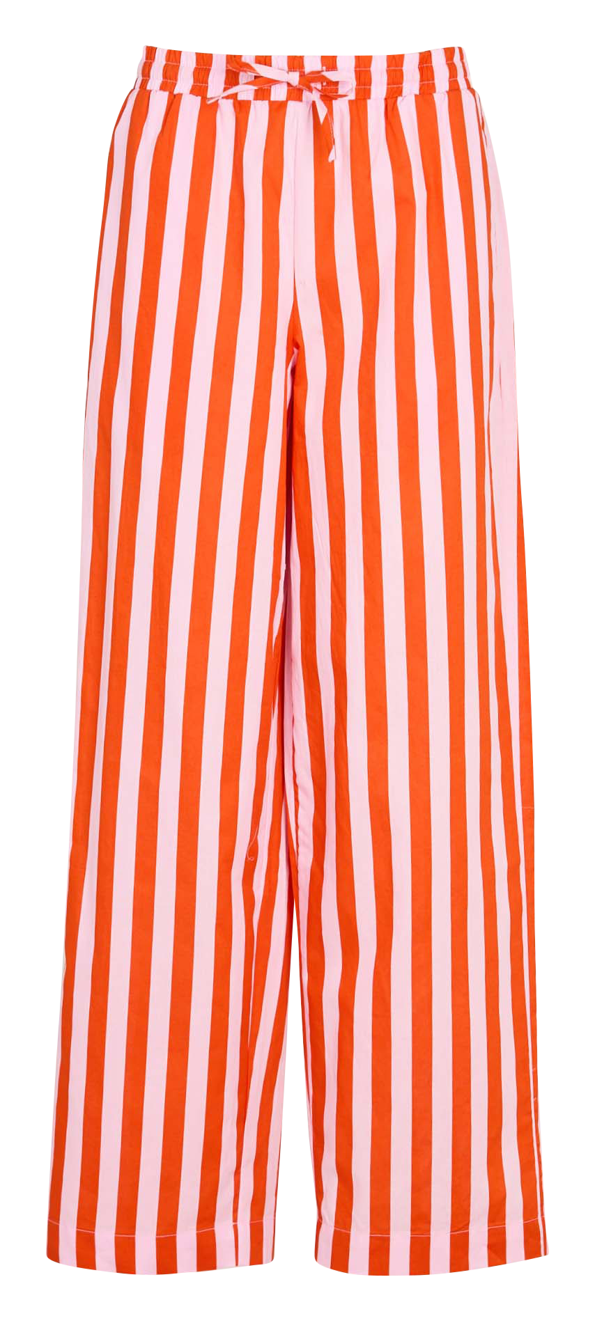 Pantalon large taille haute à rayures LOLLYS LAUNDRY Rouge