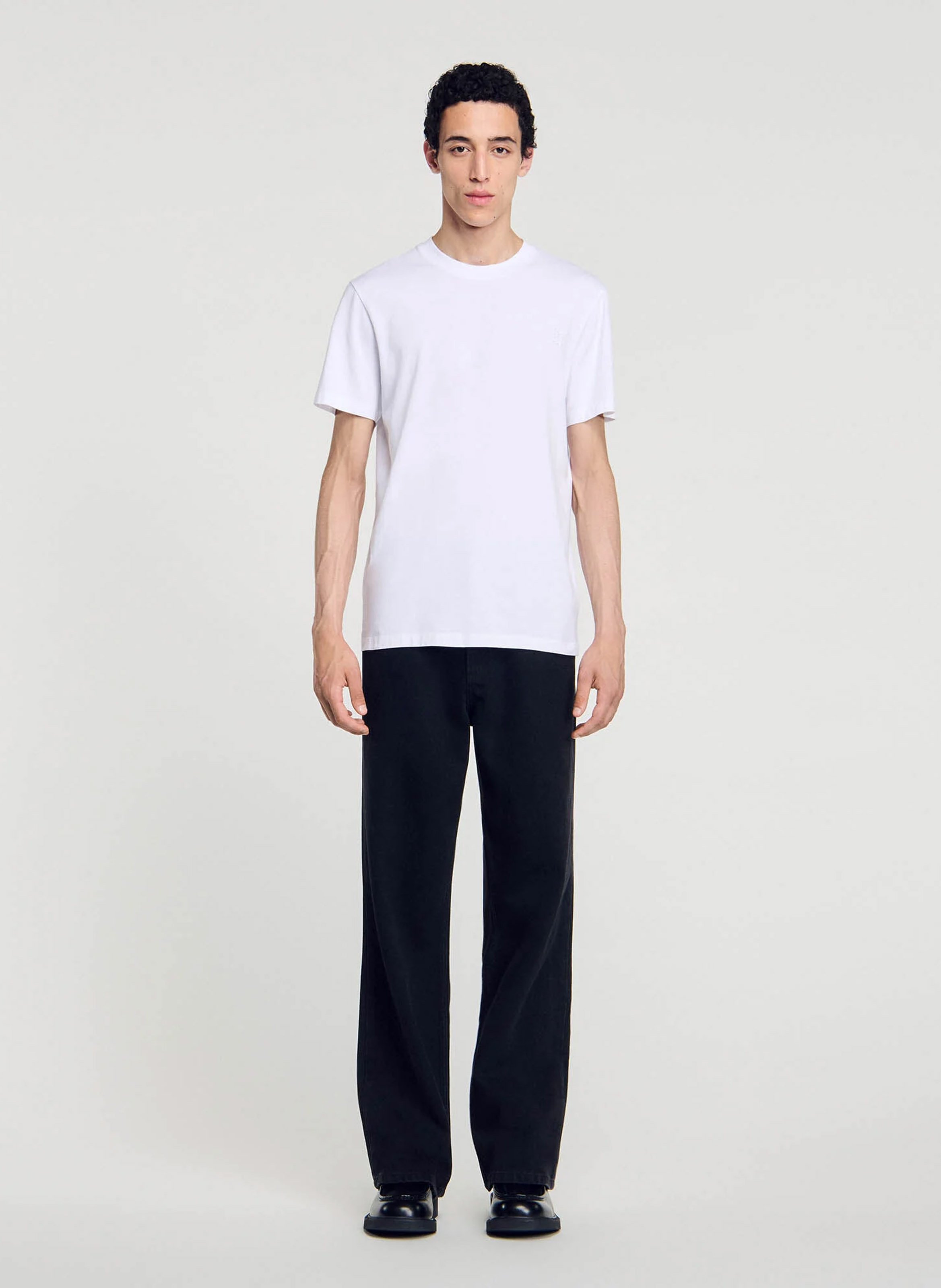 Round-neck cotton T-shirt White