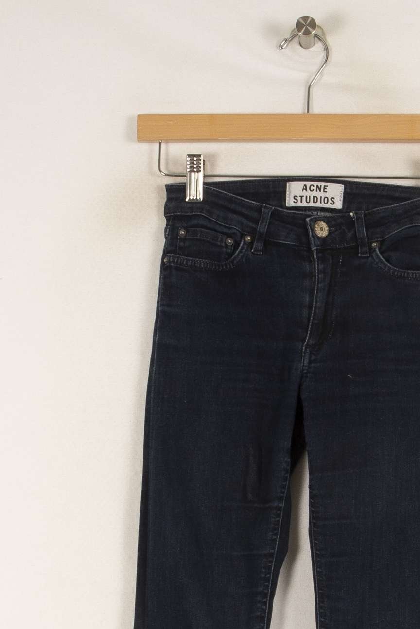 Cropped slim jeans with studs ACNE STUDIOS - Seconde Main Blue