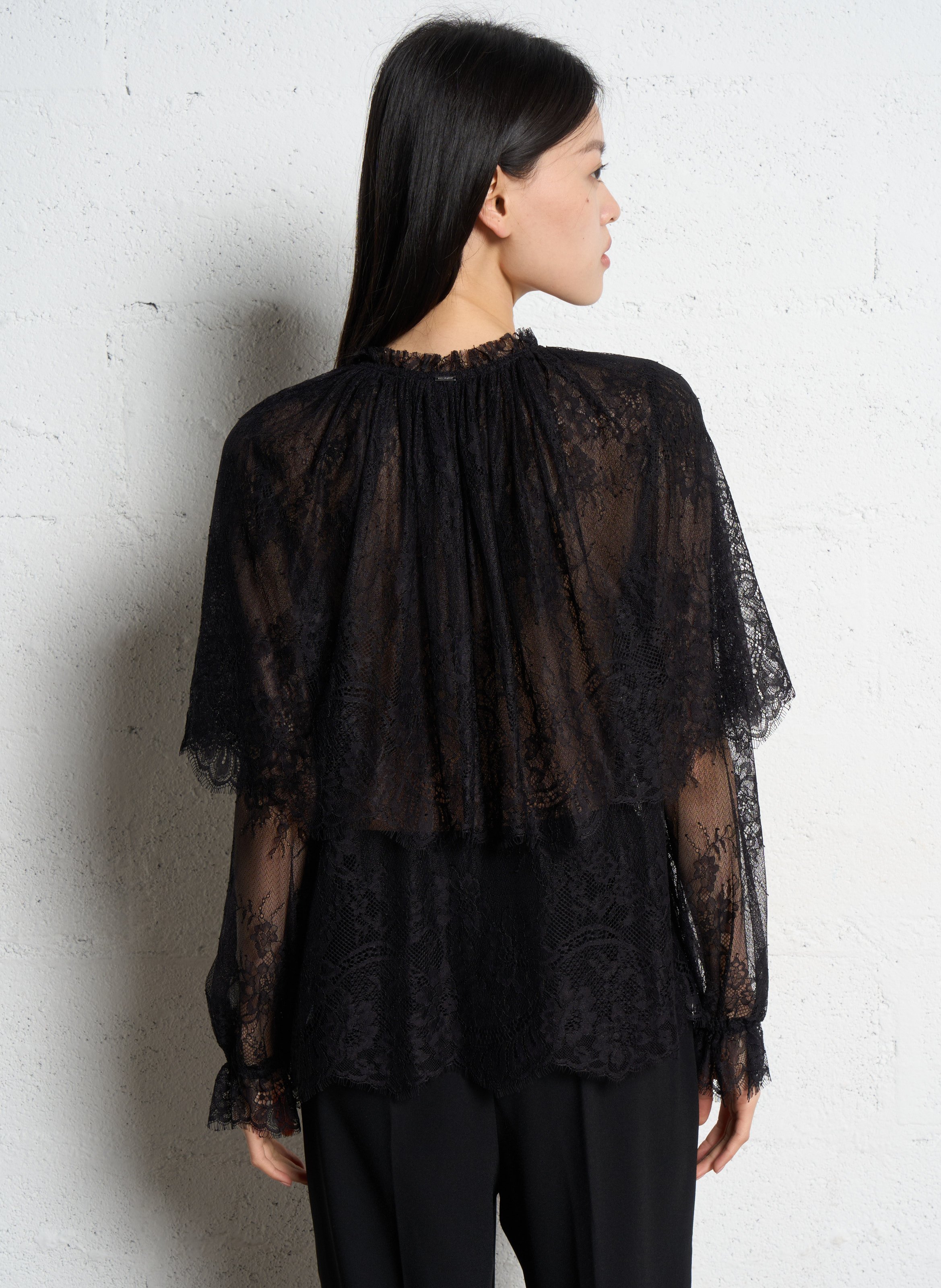 Straight-cut lace top IKKS Black