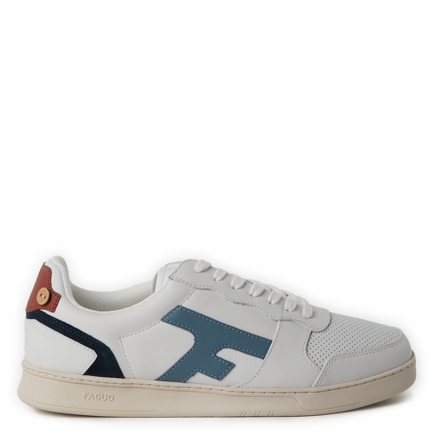 Lage, imitatieleren sneakers met contrasterende details FAGUO Wit