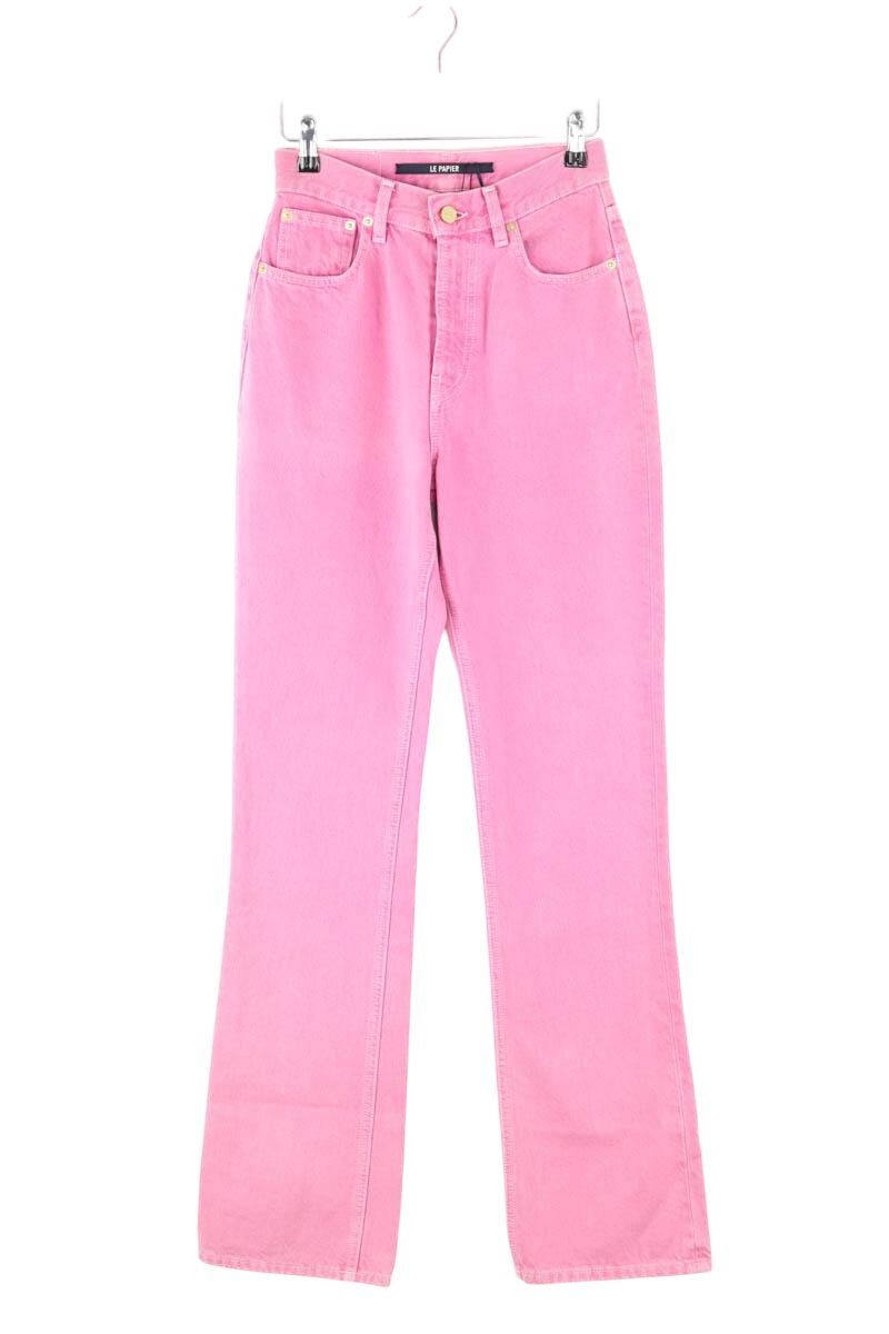 Jean droit en coton JACQUEMUS- Seconde Main Rose