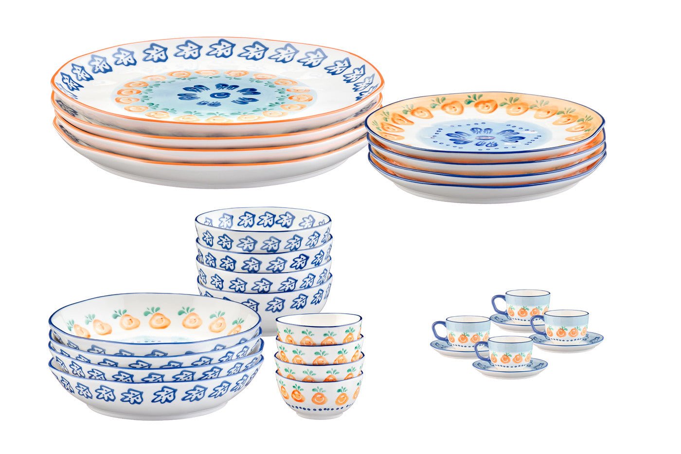 Complete service napoli - 28 pieces - citrus fruits BJORN White