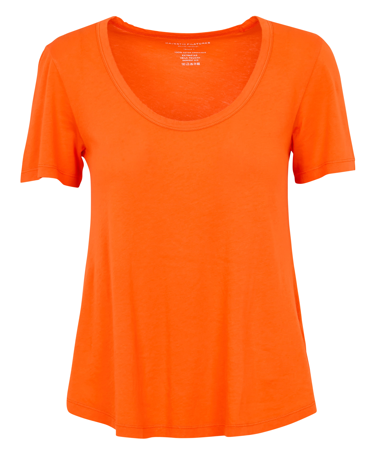 Tee-shirt droit en lin MAJESTIC FILATURES Orange