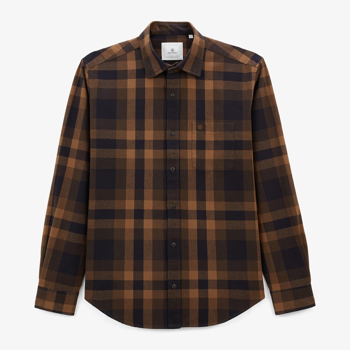 Checked long-sleeved shirt SERGE BLANCO Brown