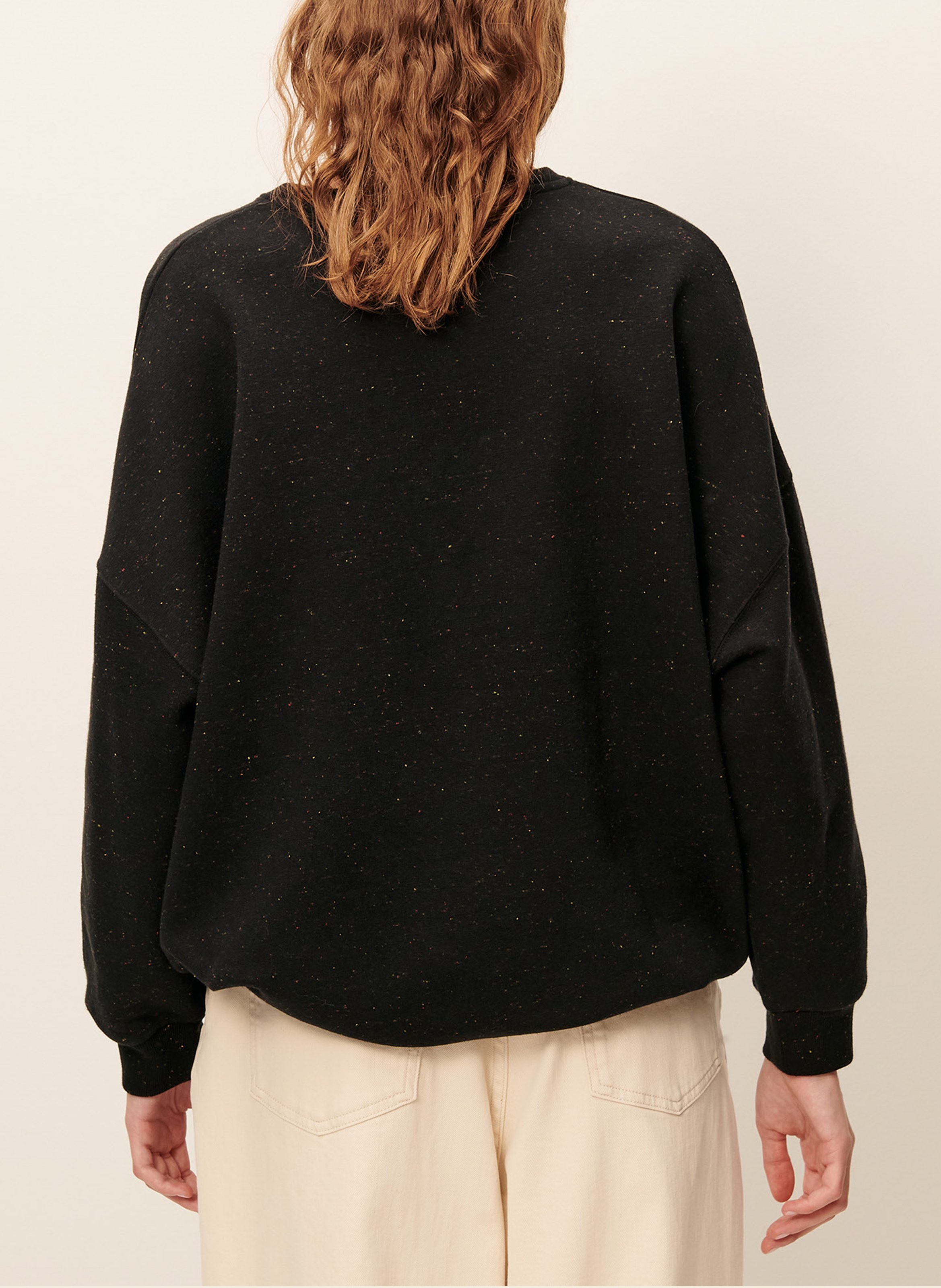 Round-neck cotton-blend sweatshirt SESSUN Black