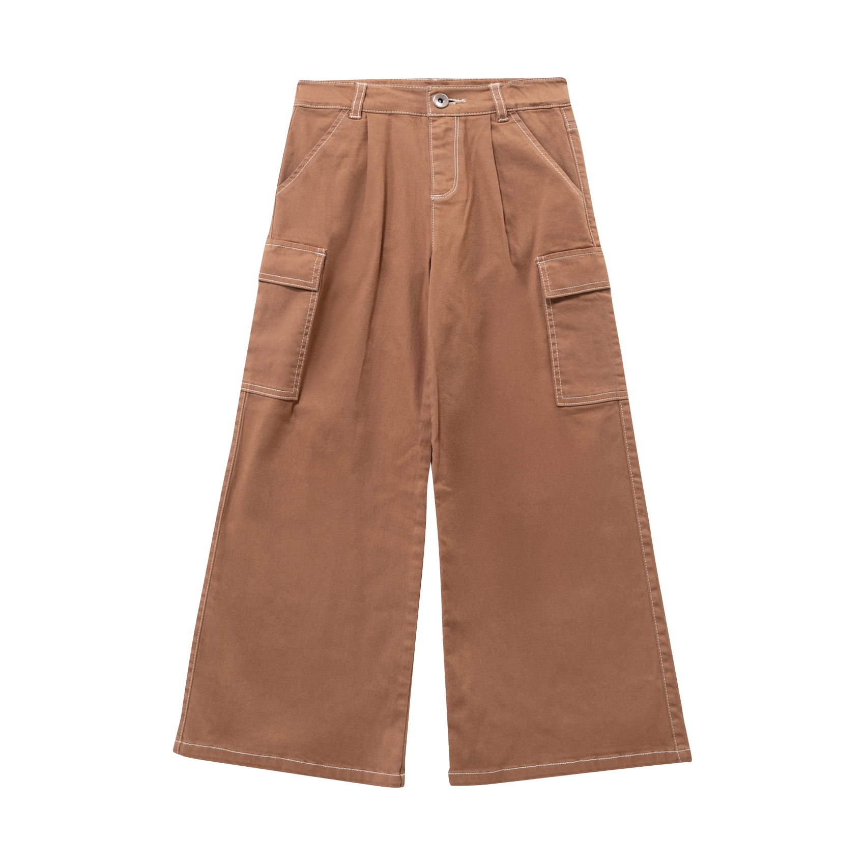 Jean large en coton mélangé IKKS JUNIOR Marron