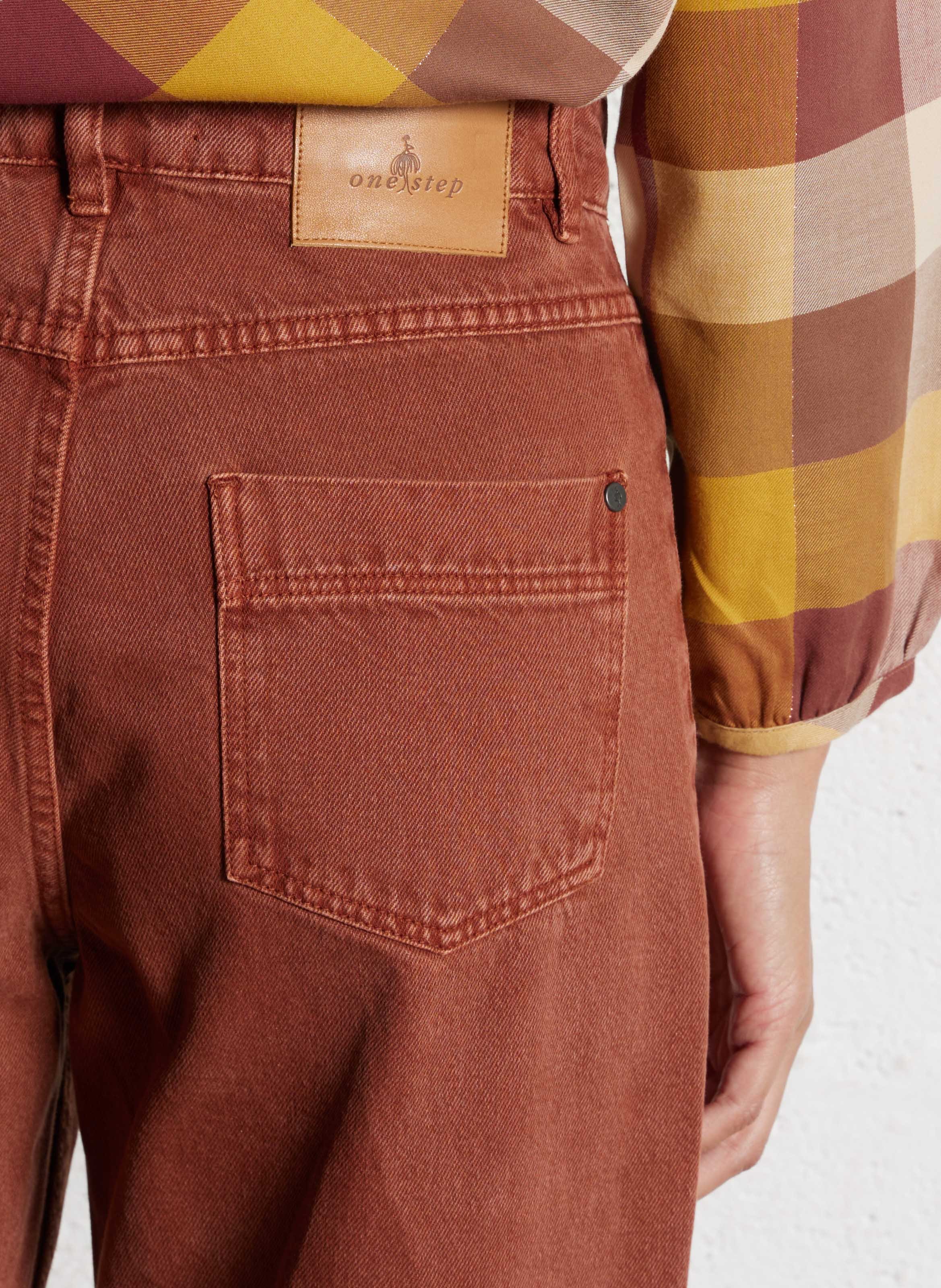 Wide leg cotton jeans ONE STEP Brown