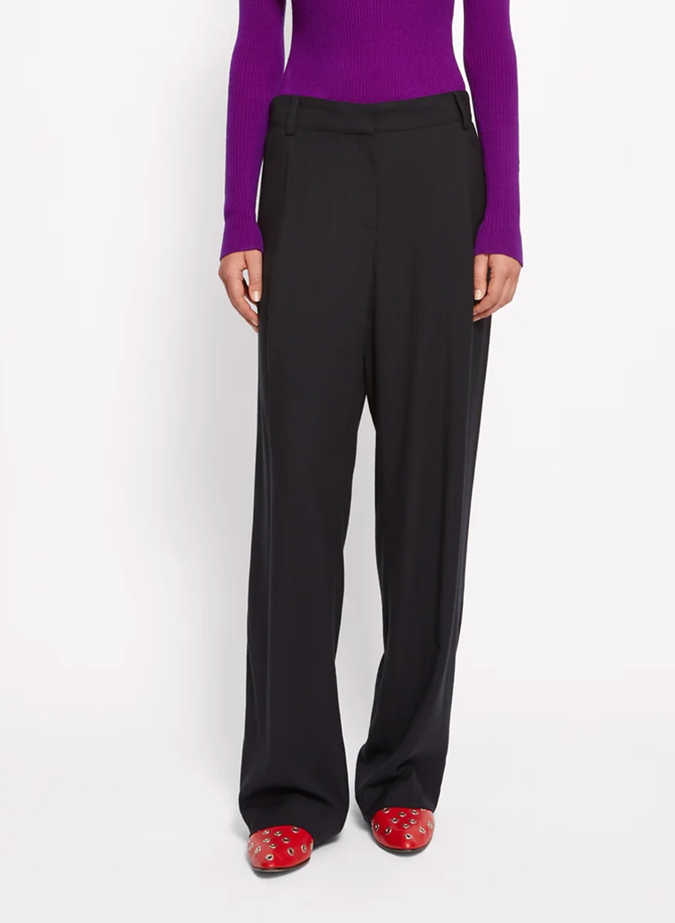 Pantalon coupe tailoring taille haute ROSEANNA Noir