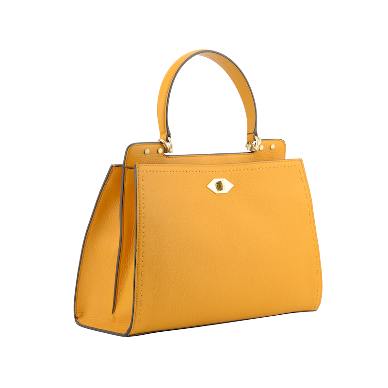 Handbag - cowhide leather POURCHET Red