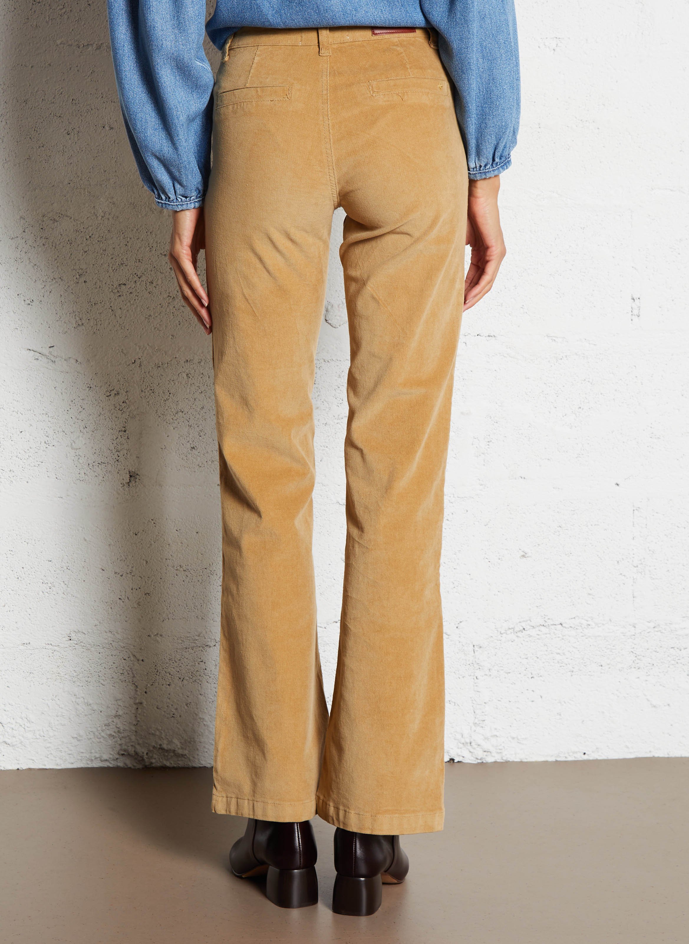 Solid velvet straight-leg pants LA PETITE ETOILE Beige