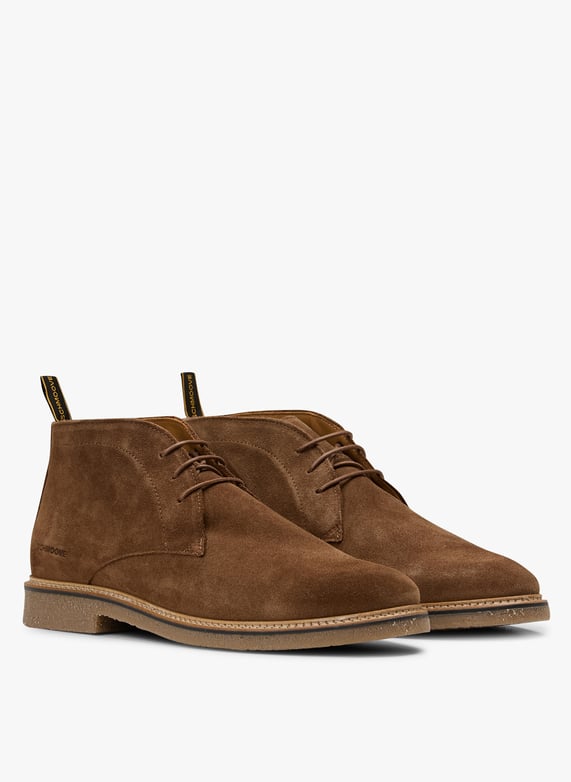 Lace-up suede leather ankle boots | Brown by SCHMOOVE Lace-up suede leather ankle boots Brown