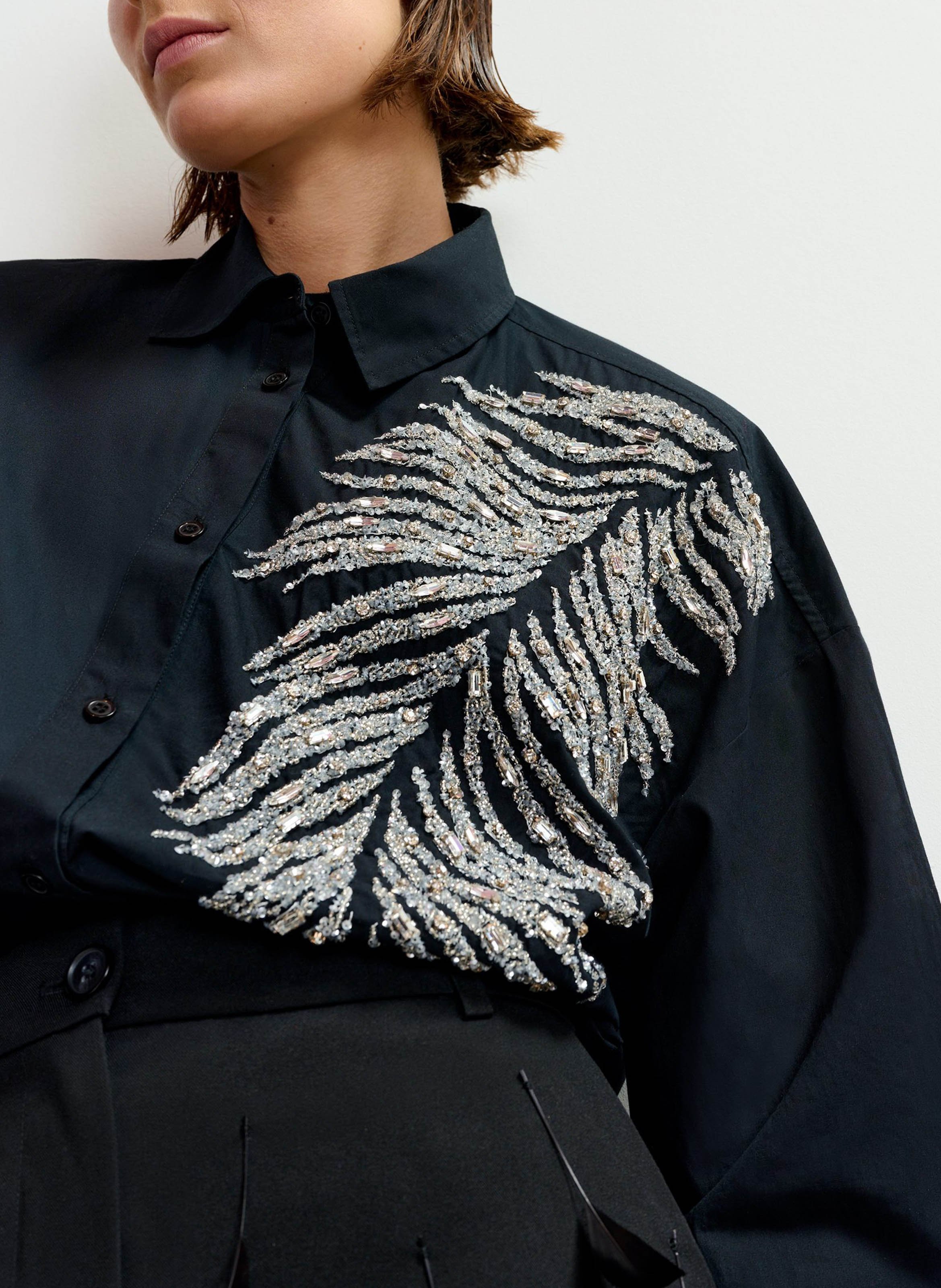 Chemise oversize brodée ESSENTIEL ANTWERP Noir