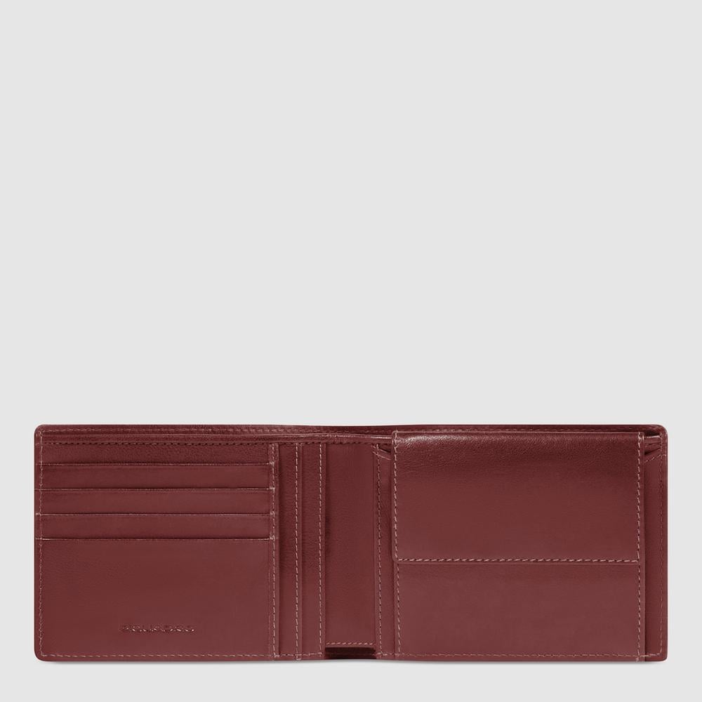 Men's leather wallet with coin pocket and RFID protection PIQUADRO Brown