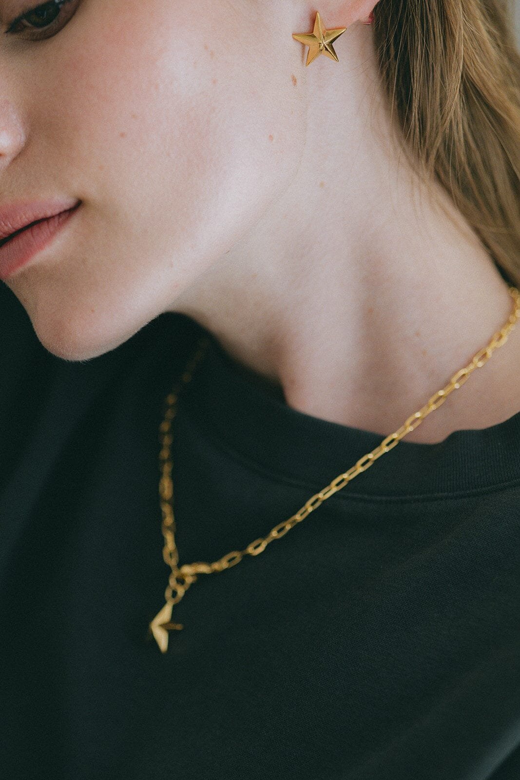 Star stud earrings silver-plated MONSIEUR SIMONE Golden