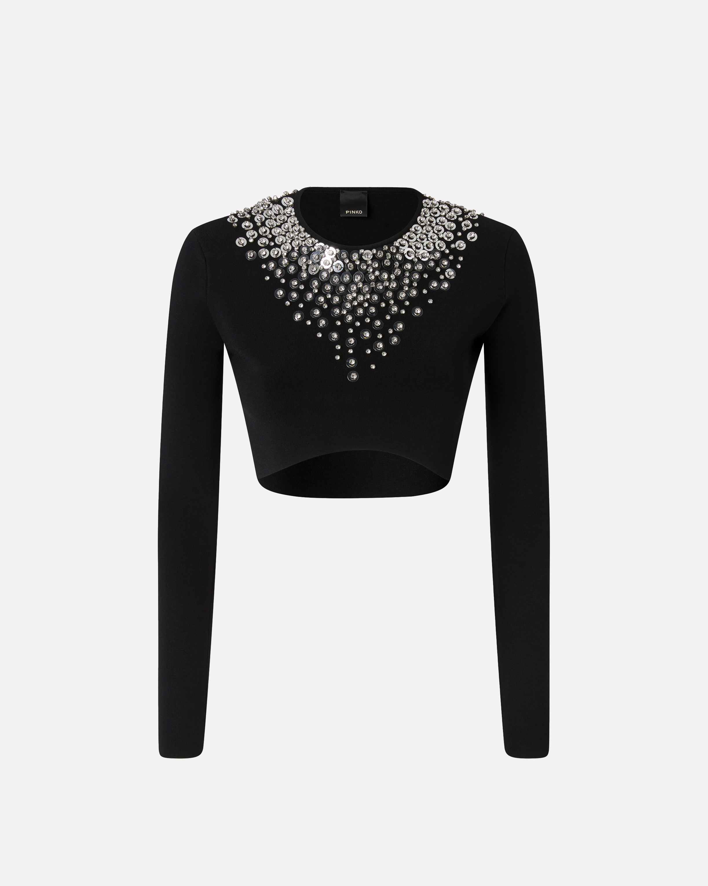 Sequined and crystal sweater PINKO Multicolored