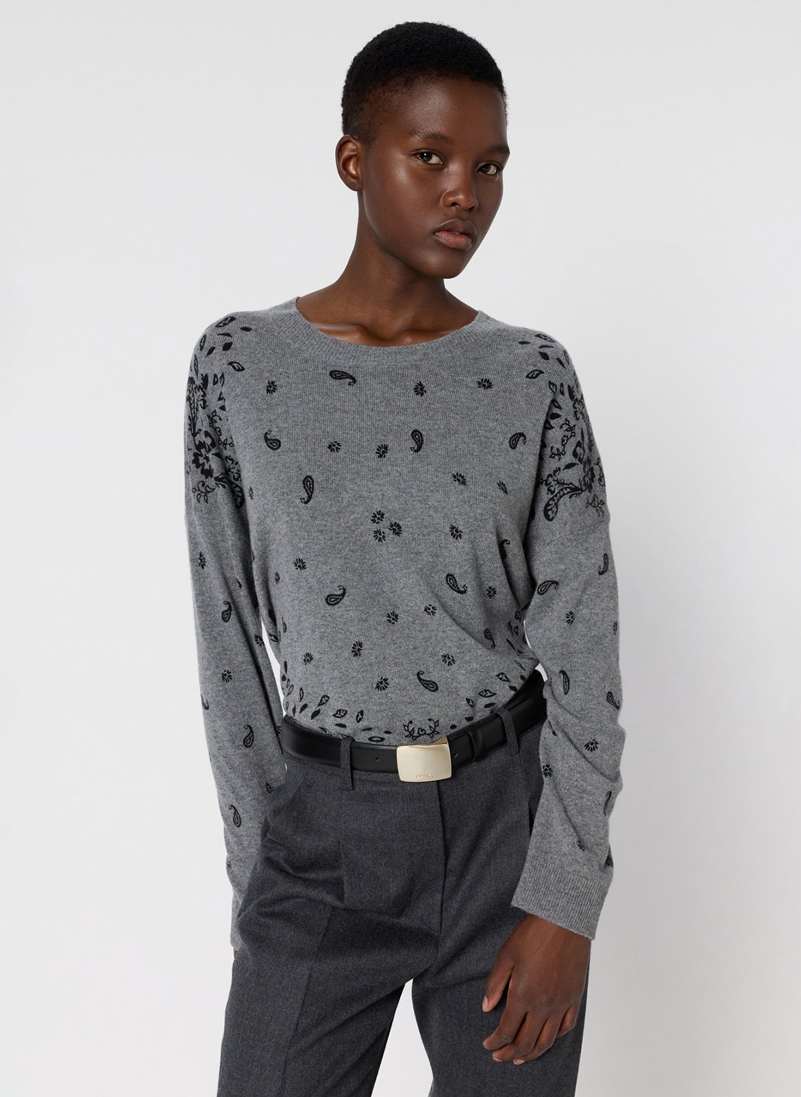 Kasjmier trui met opstaande kraag GERARD DAREL Grijs