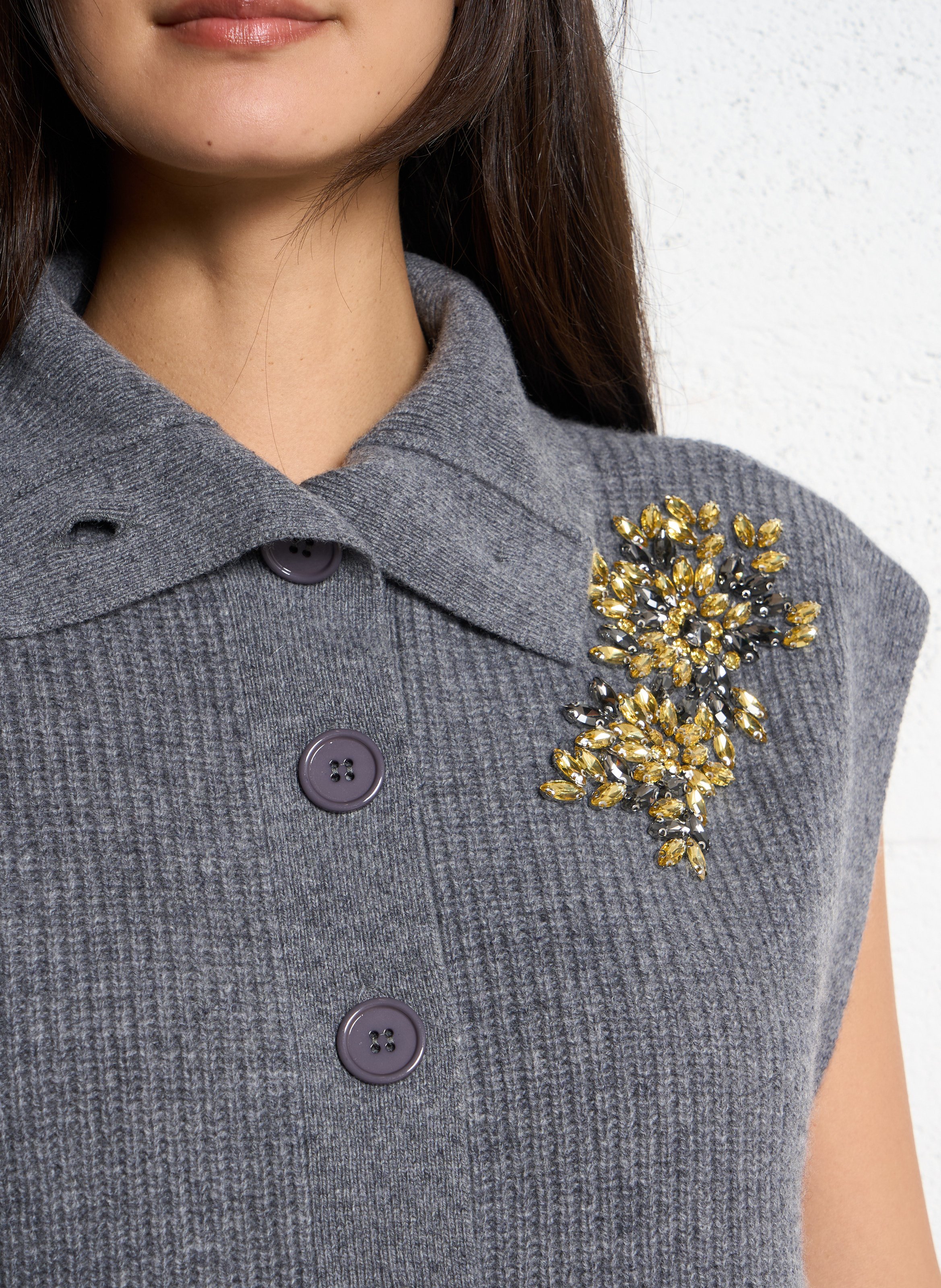 Oversize-Wollpullover mit Stehkragen LIU JO Grau