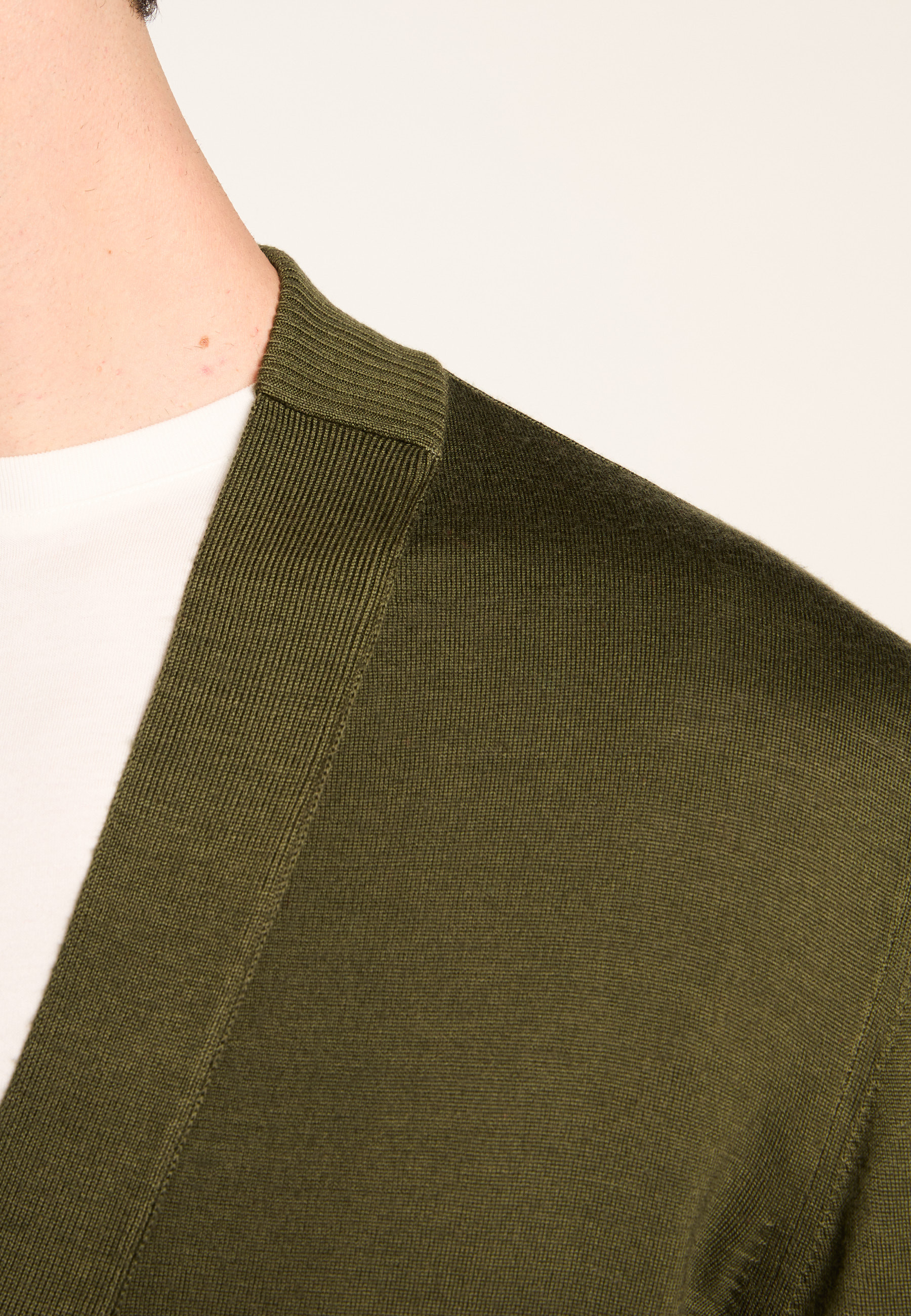 Merino wool cardigan MAISON MONTAGUT Khaki