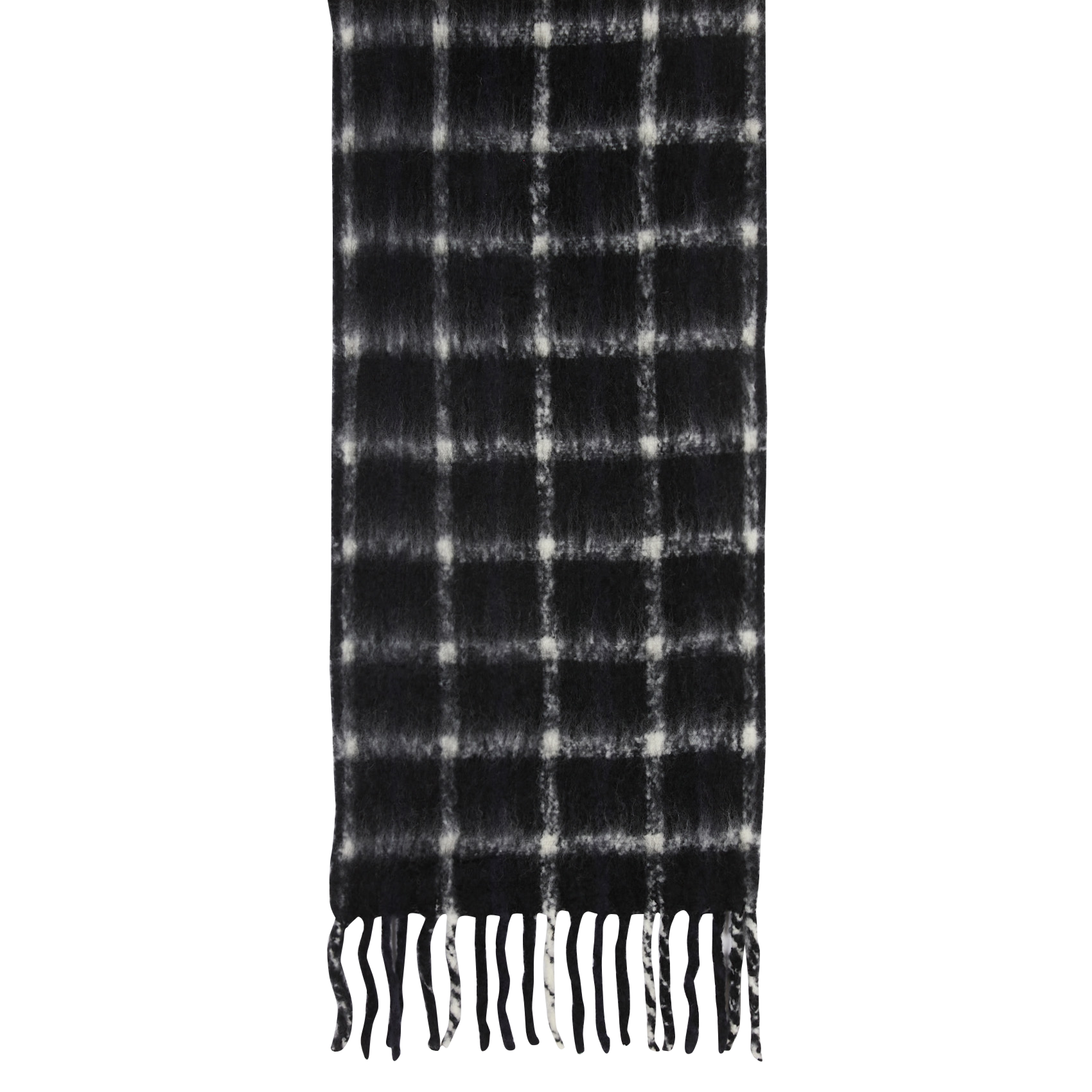 Fringed printed scarf IKKS Black